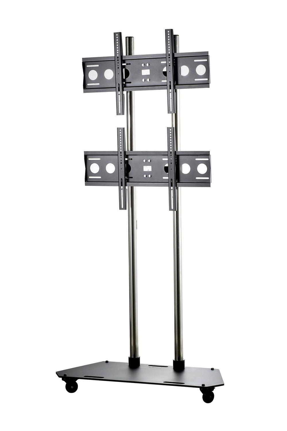 edbak Flachbildschirm-Trolley für zwei 42-65' Bildschirme, vertikale Position