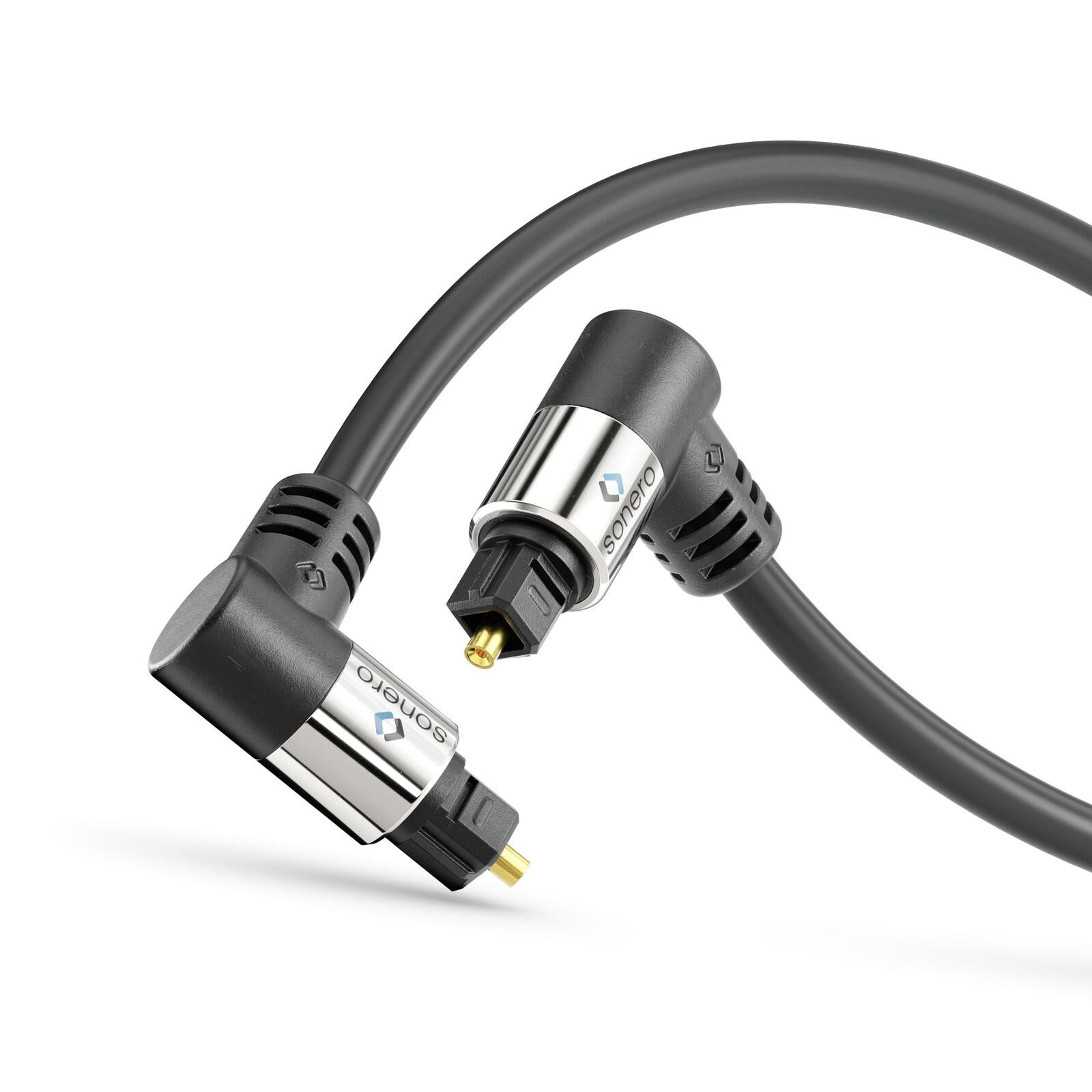 Sonero Premium optisches S/PDIF Toslink Kabel mit Winkelsteckern 2x90°, 15,0m