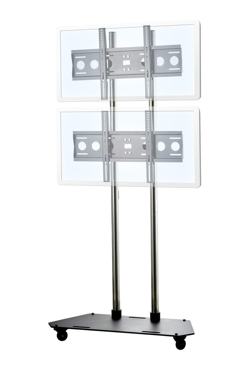 edbak Flachbildschirm-Trolley für zwei 42-65' Bildschirme, vertikale Position