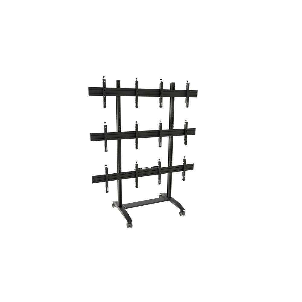 edbak Mobiler Video-Wall Trolley, Modular 2x3 für 49-57' Bildschirme, Querformat