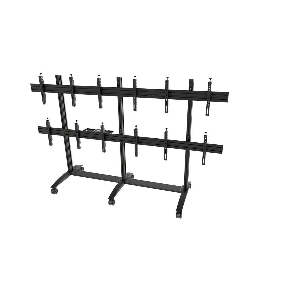 edbak Mobiler Video-Wall Trolley, Modular 3x2 für 49-57' Bildschirme, Querformat