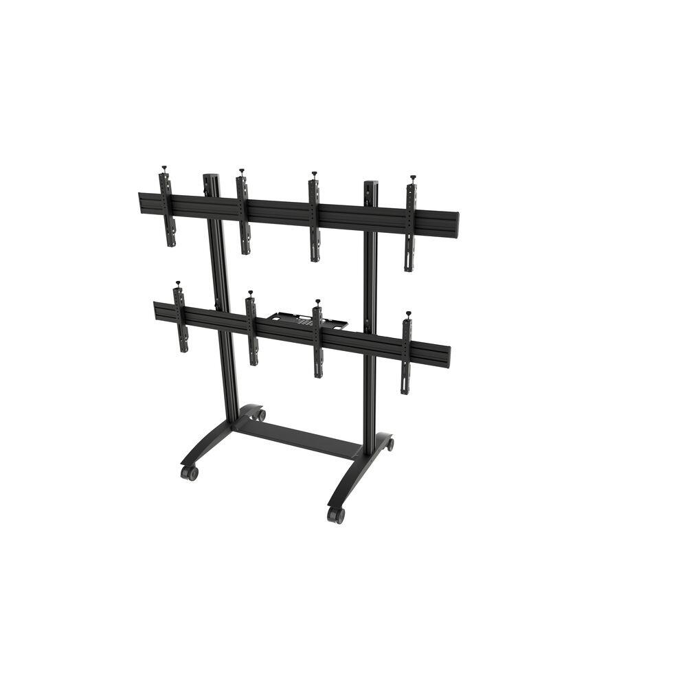 edbak Mobiler Video-Wall Trolley, Modular 2x2, für 49-57' Bildschirme, Querformat