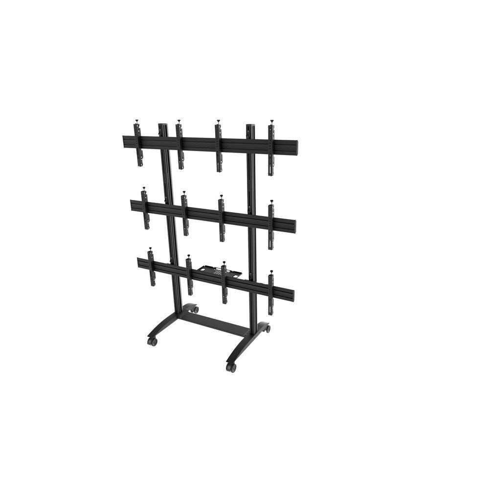edbak Mobiler Video-Wall Trolley, Modular 2x3 für 49-57' Bildschirme, Querformat