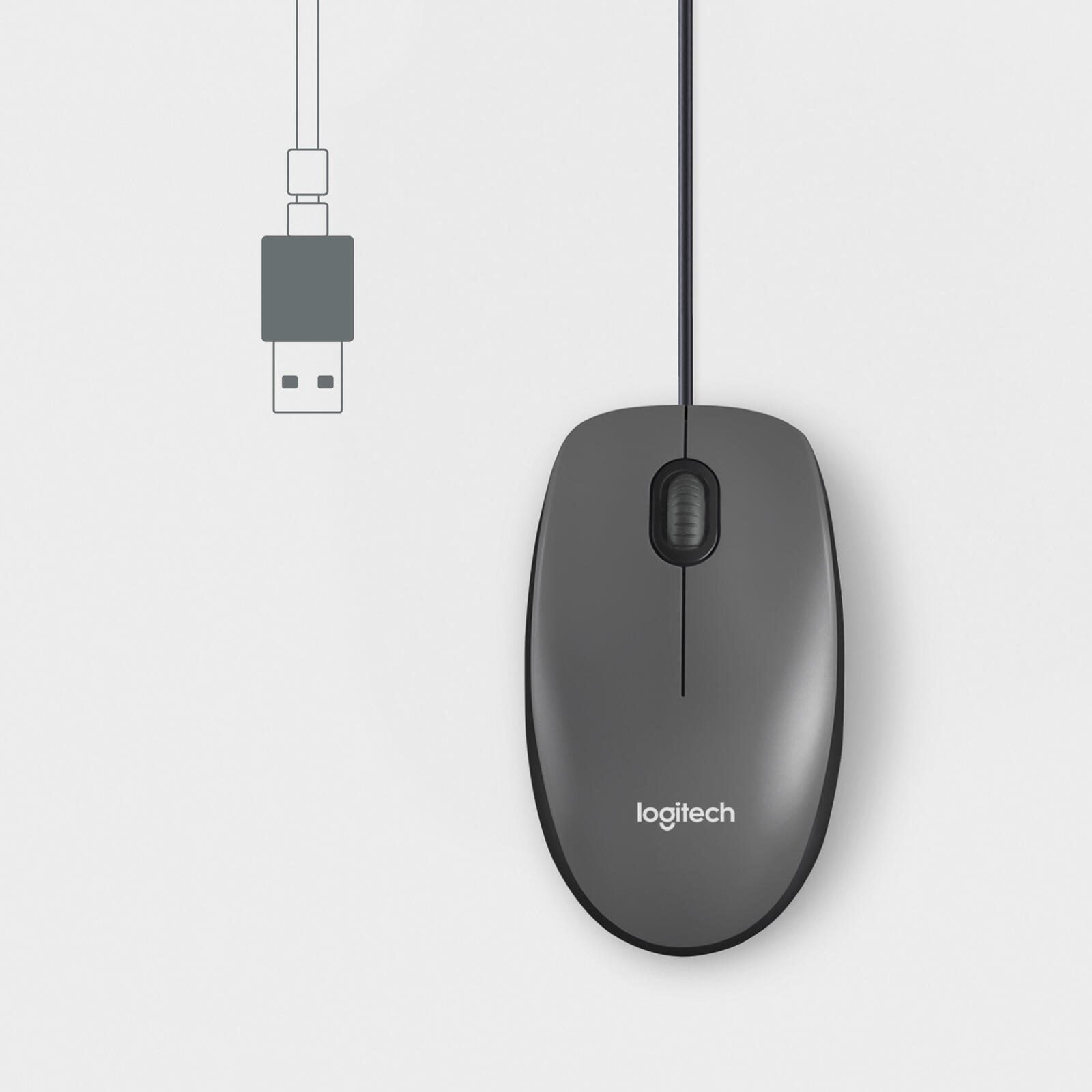 Logitech M100 Schwarz, kabelgebunden