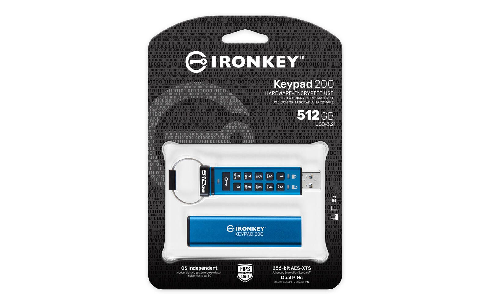 Kingston IronKey Keypad 200 - USB-Stick - 512 GB