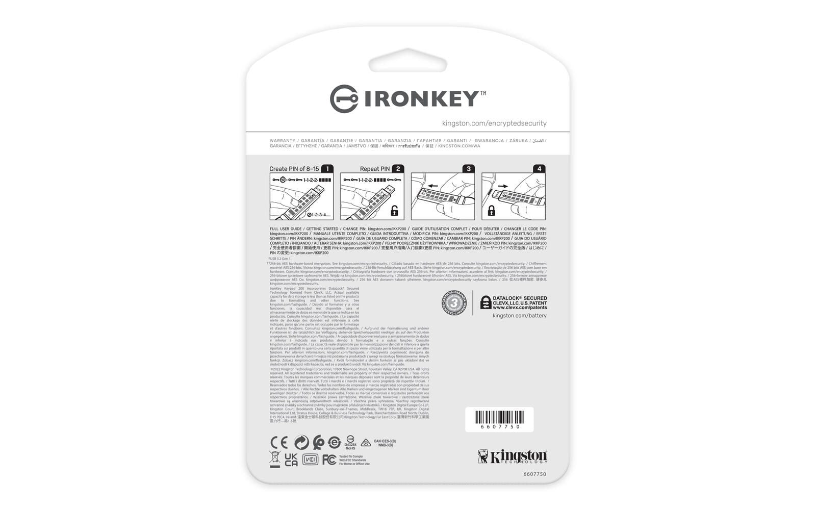 Kingston IronKey Keypad 200 - USB-Stick - 256 GB
