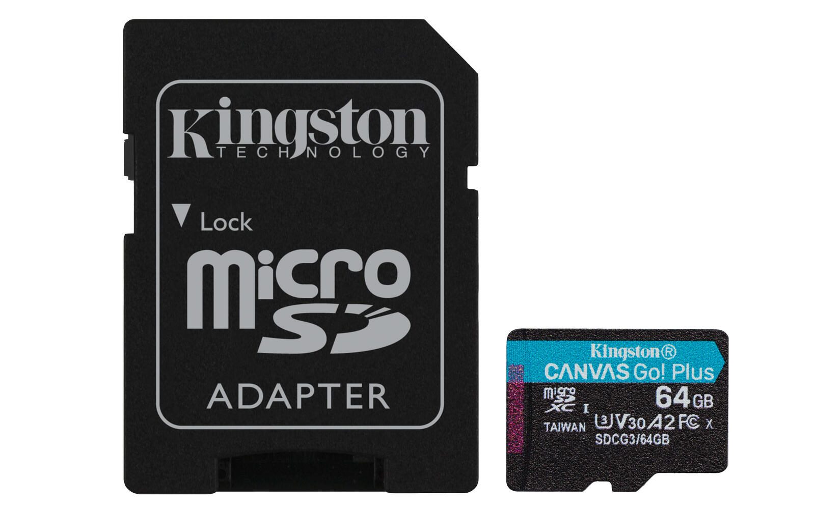 Kingston Technology 64GB microSDXC Canvas Go Plus 170R A2 U3 V30 Speicherkarte + Adapter Speicherkarte 64 GB