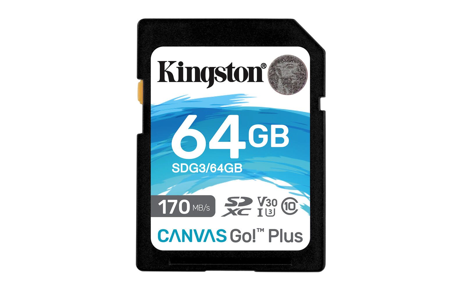 Kingston Technology 64GB SDXC Canvas Go Plus 170R C10 UHS-I U3 V30 Speicherkarte 64 GB