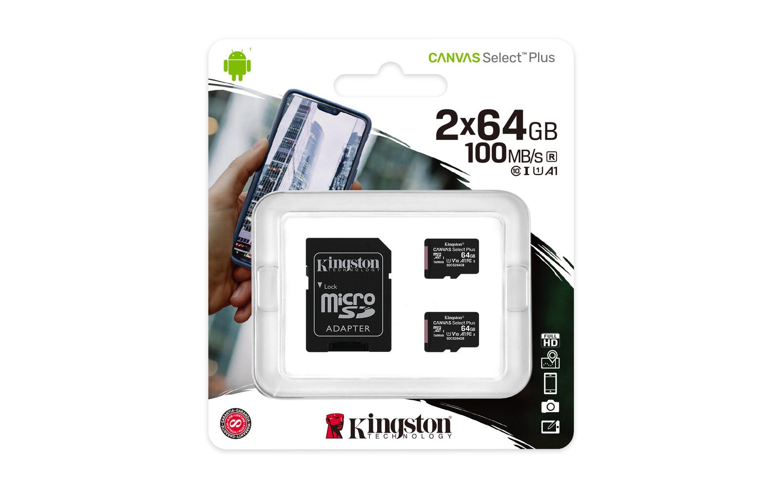 Kingston Canvas Select Plus Speicherkarte 64 GB, Doppelpack