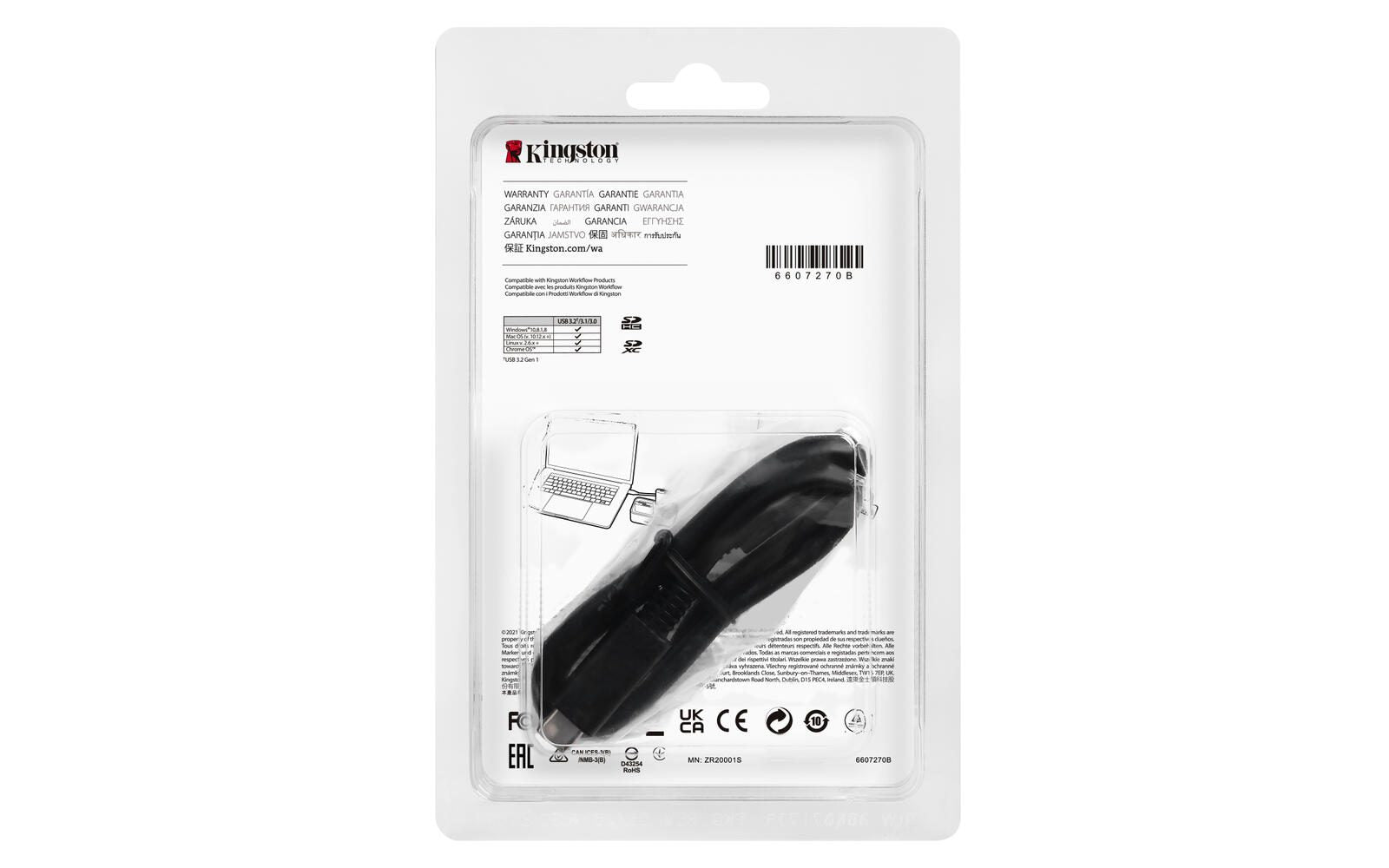 Kingston Workflow - Kartenleser - USB-C 3.2 Gen 1 - mit 2 Steckplätzen