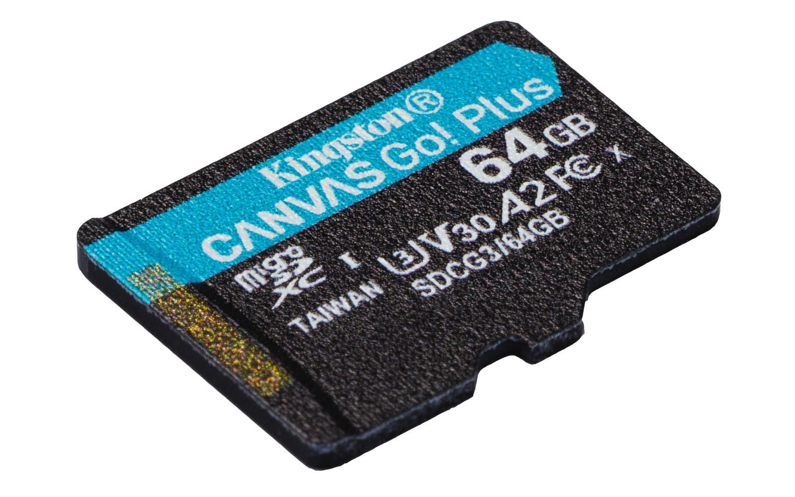 Kingston Technology 64GB microSDXC Canvas Go Plus 170R A2 U3 V30 Speicherkarte + Adapter Speicherkarte 64 GB