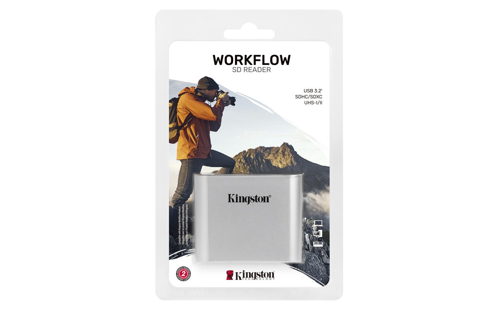 Kingston Workflow - Kartenleser - USB-C 3.2 Gen 1 - mit 2 Steckplätzen