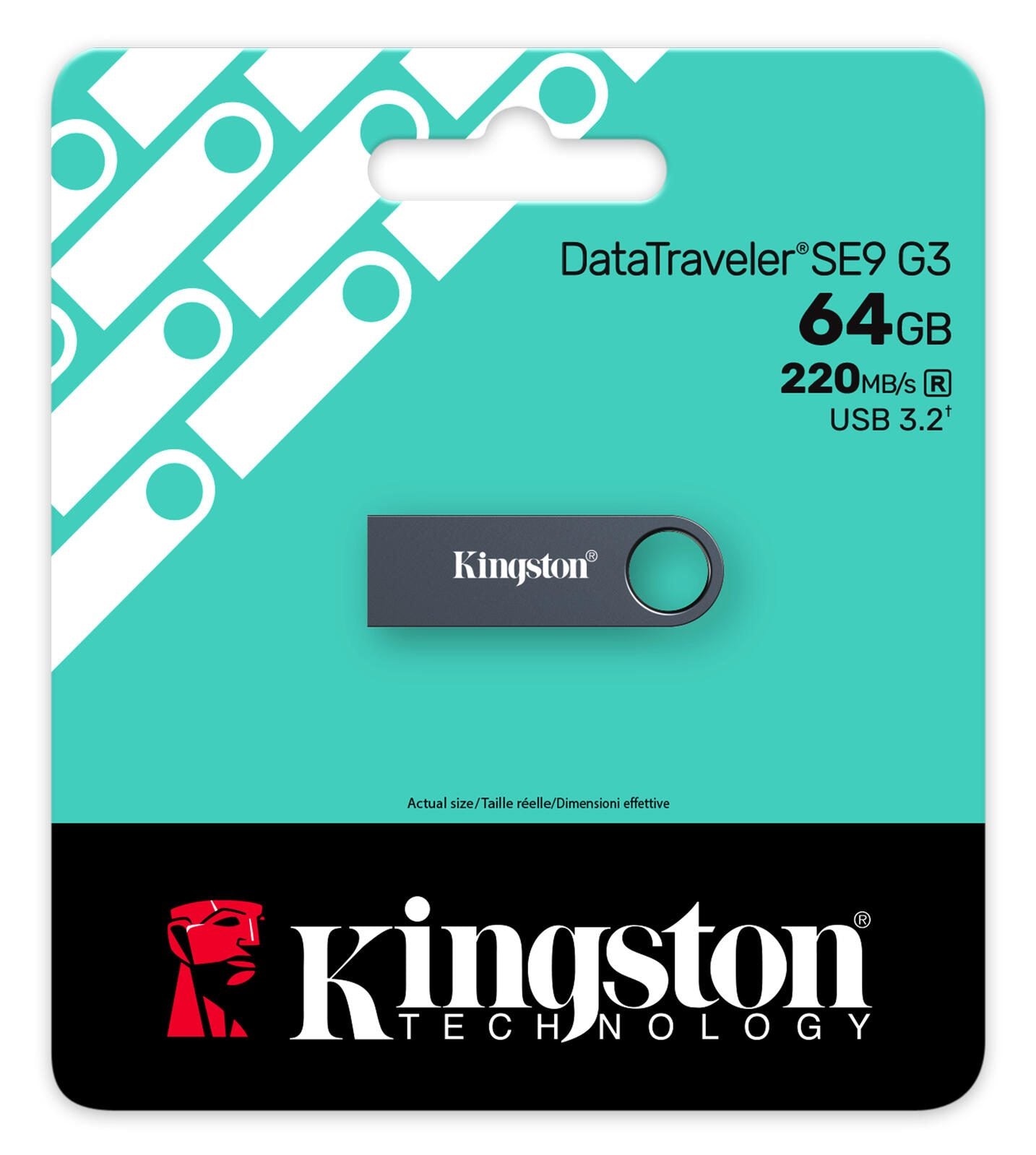 Kingston DataTraveler SE9 G3 USB-Stick 64 GB - Dunkles Nickel