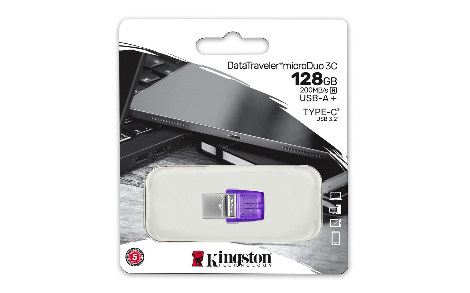 Kingston DataTraveler microDuo 3C USB-Stick 128 GB
