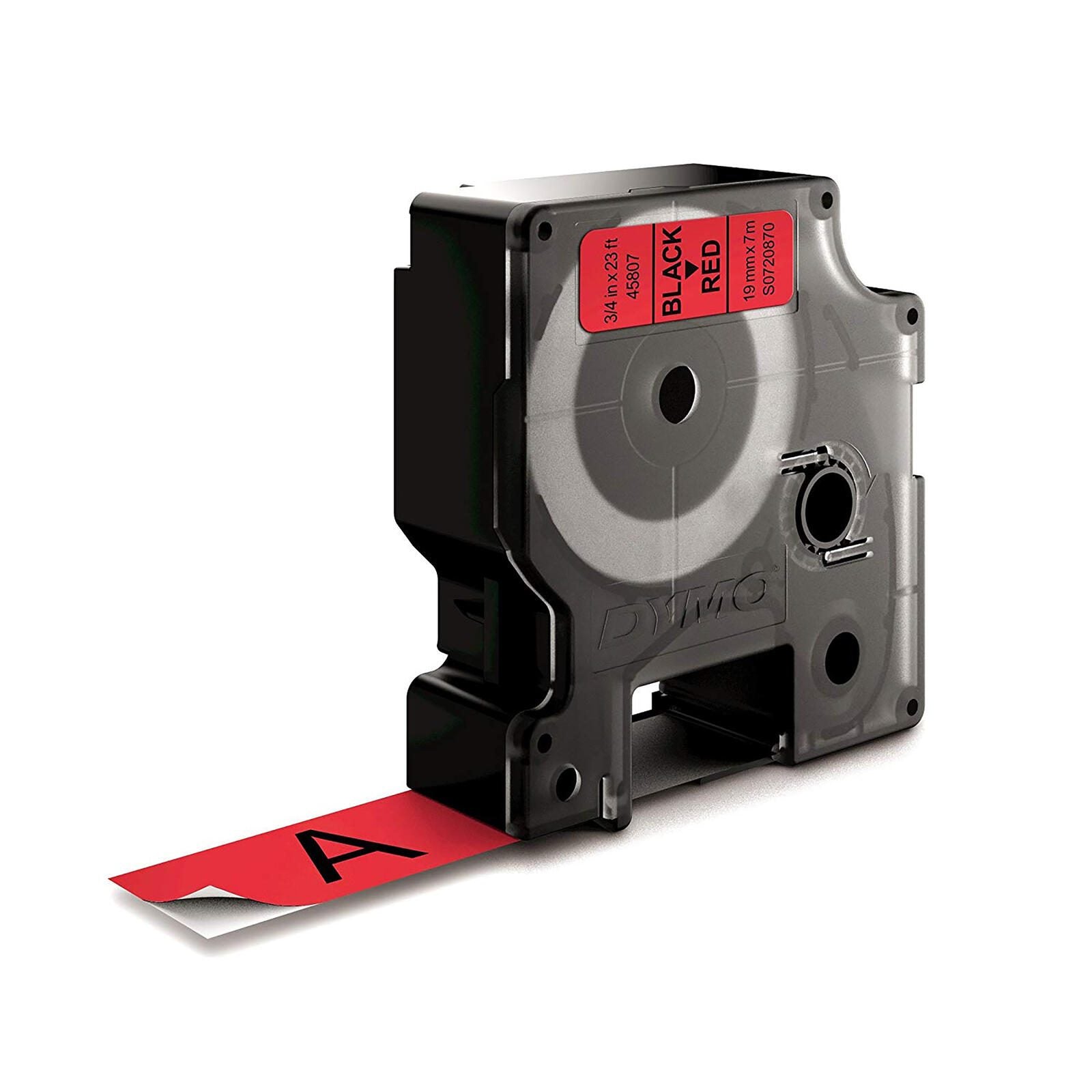 DYMO® Original D1-Schriftband für LabelManager™ 19mm x 7m - Polyester, wieder ablösbar - schwarz auf rot