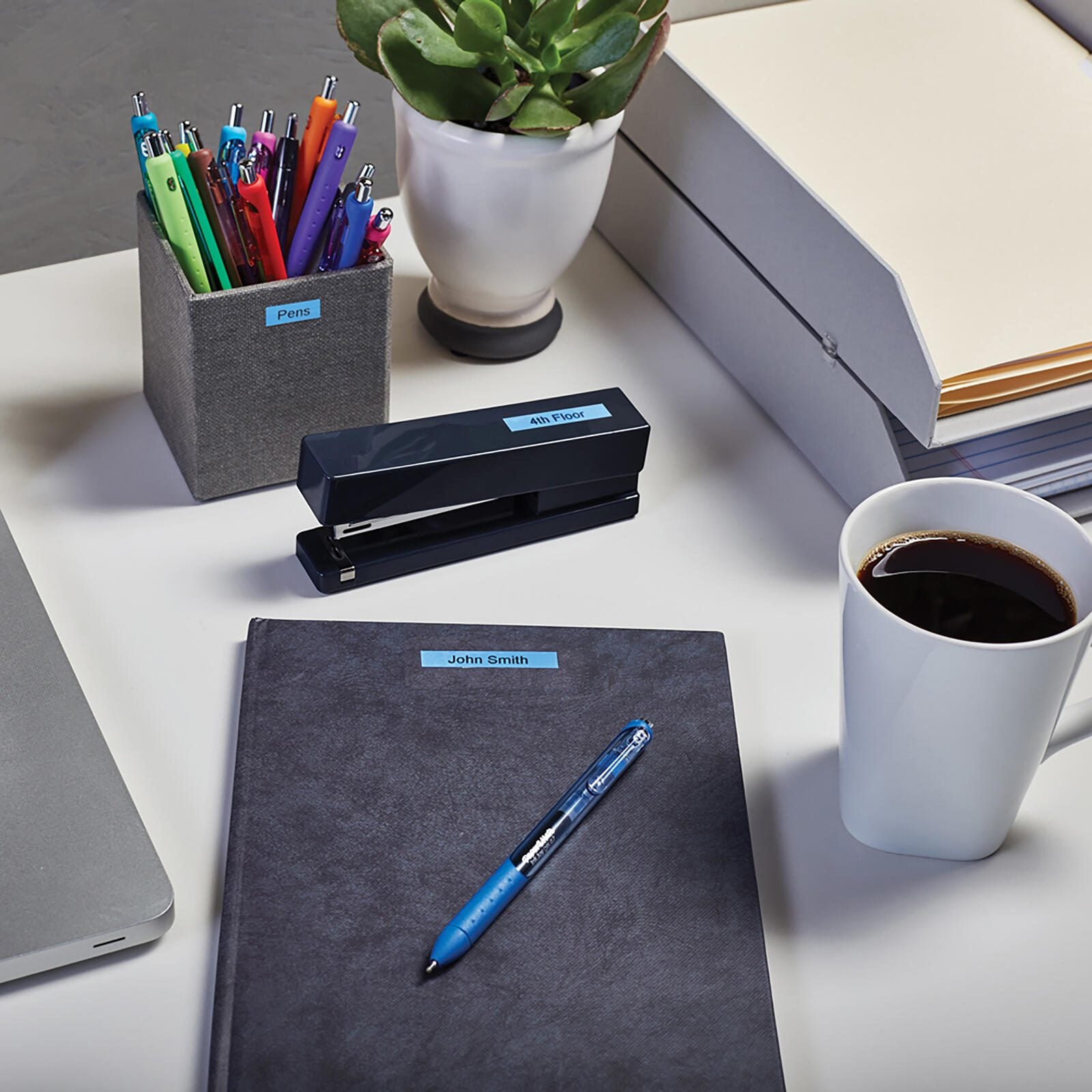 DYMO® Original D1-Schriftband für LabelManager™ 9mm x 7m - Polyester, wieder ablösbar - schwarz auf blau