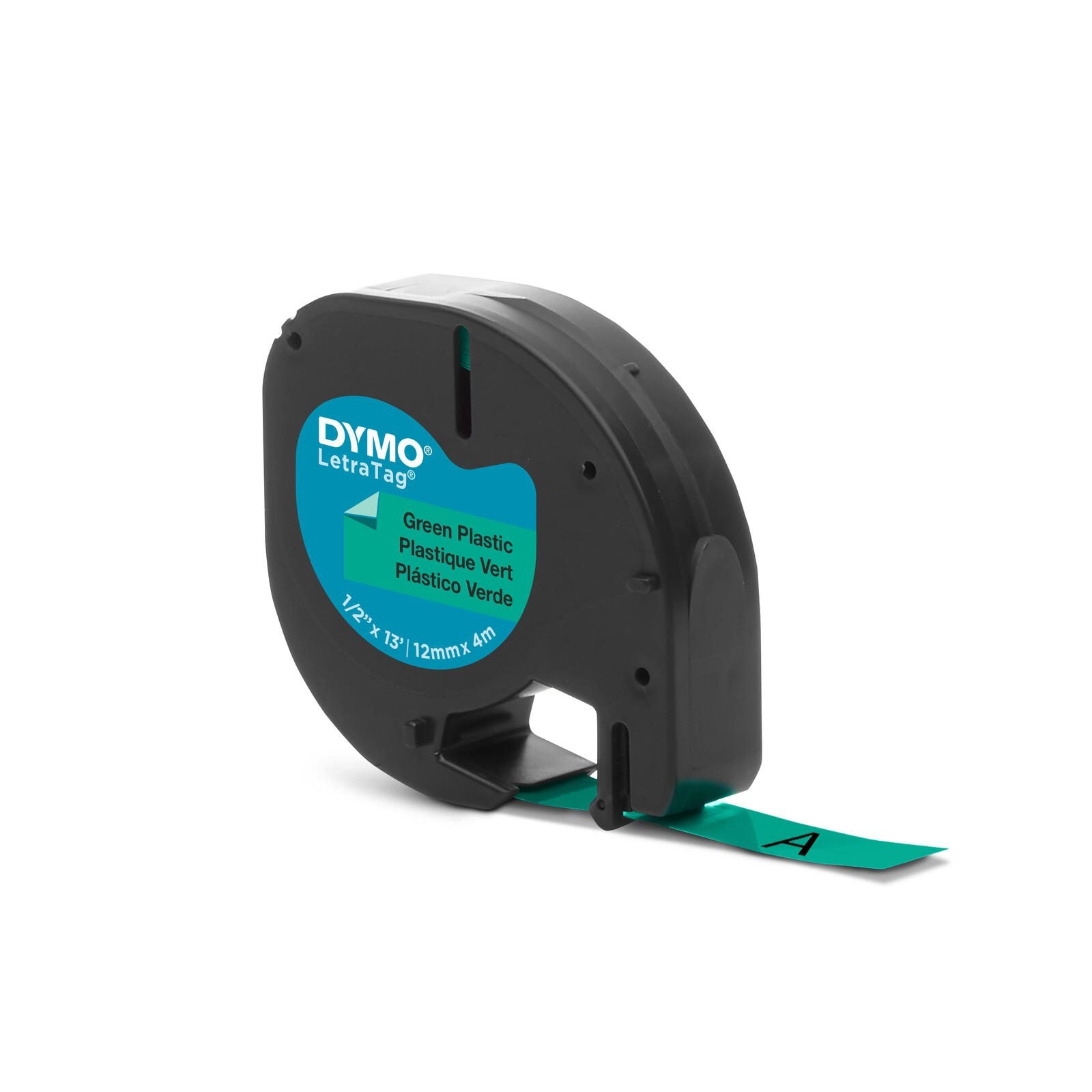 DYMO® Original Schriftband für LetraTag, Plastik - schwarz auf grün