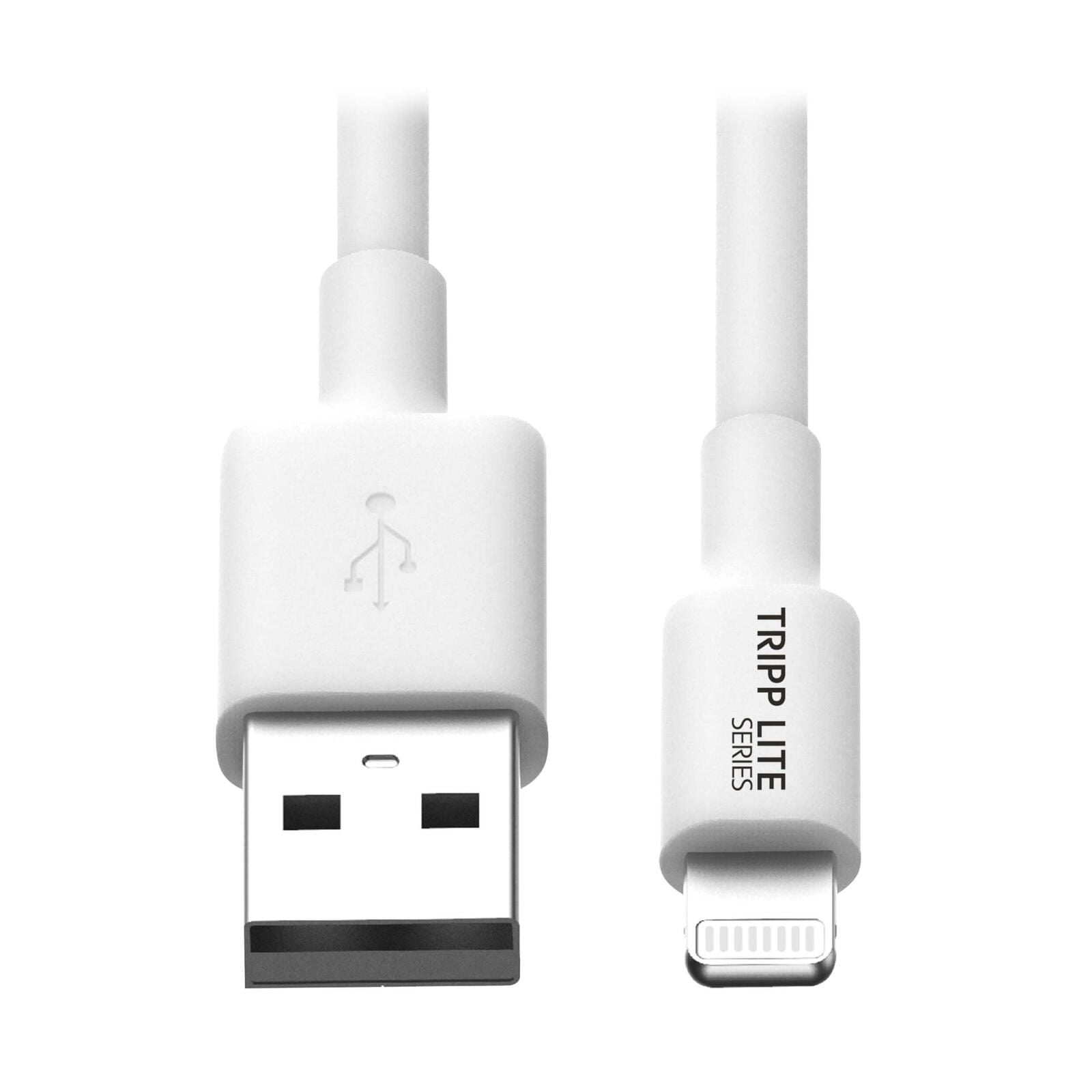 Eaton Tripp Lite Series USB-A zu Lightning Sync/Charge Kabel, MFi Certified - White, Stecker/Stecker, USB 2.0, 3 ft. (0.