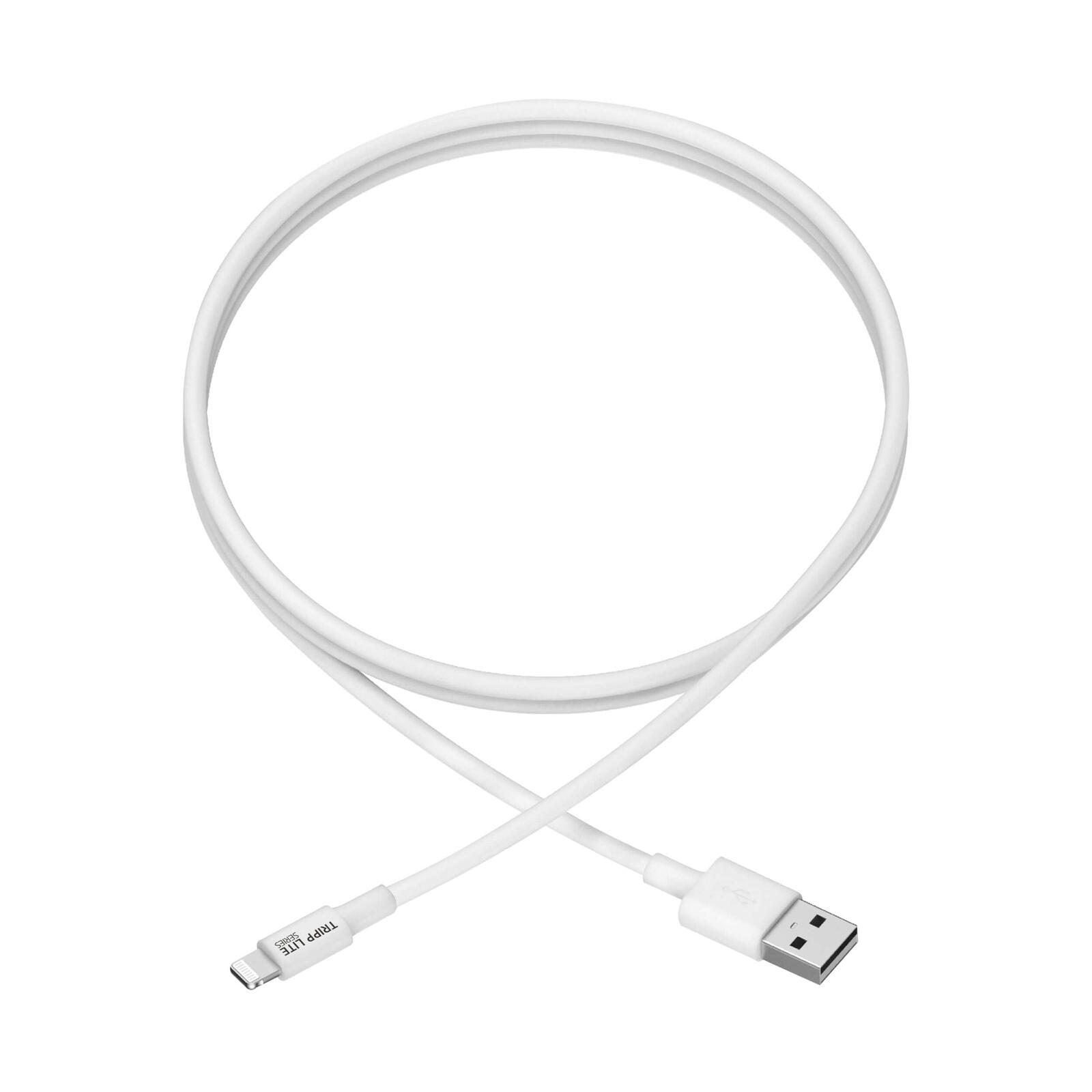 Eaton Tripp Lite Series USB-A zu Lightning Sync/Charge Kabel, MFi Certified - White, Stecker/Stecker, USB 2.0, 3 ft. (0.
