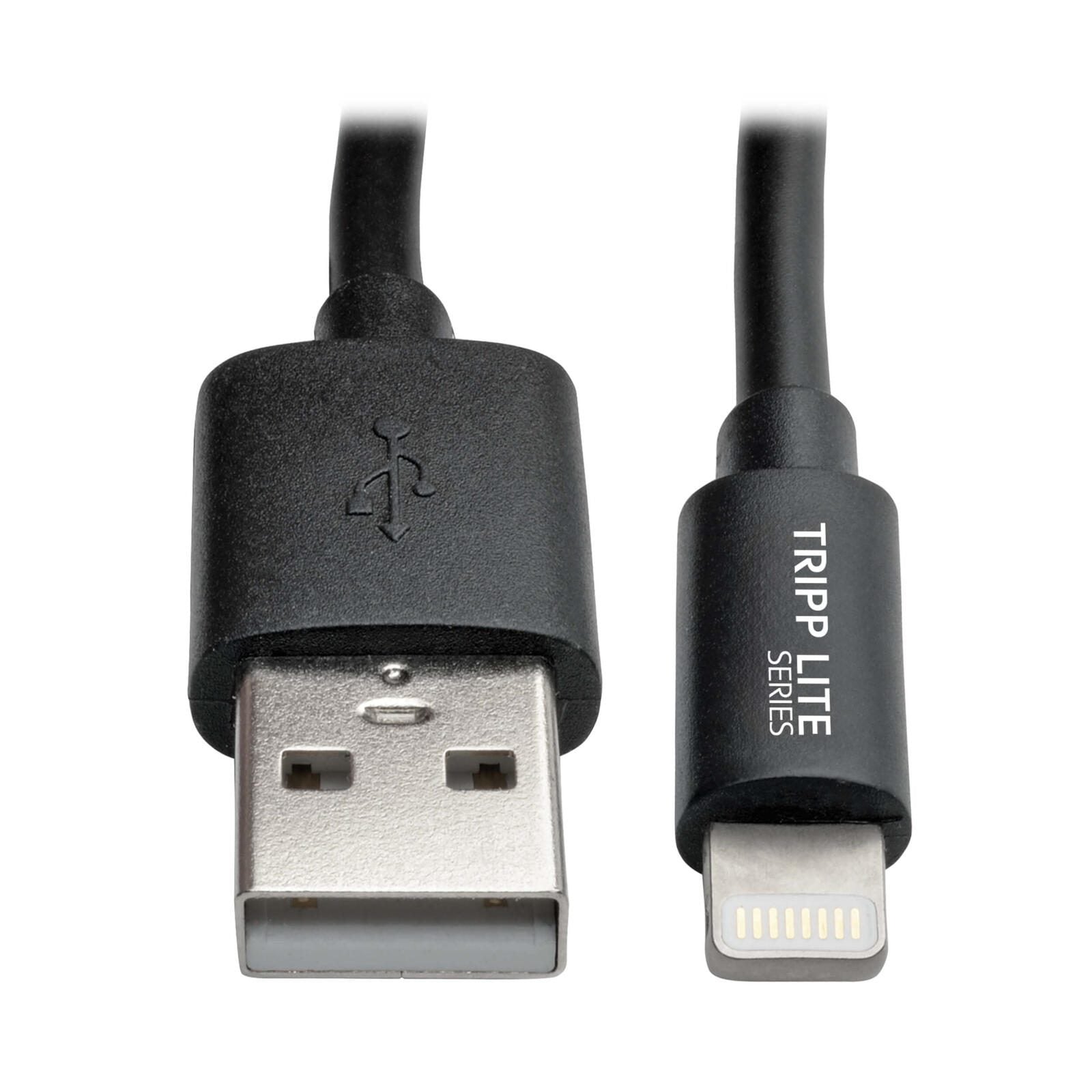 Eaton Tripp Lite Series USB-A zu Lightning Sync/Charge Coiled Kabel, MFi Certified - Schwarz, Stecker/Stecker, USB 2.0,