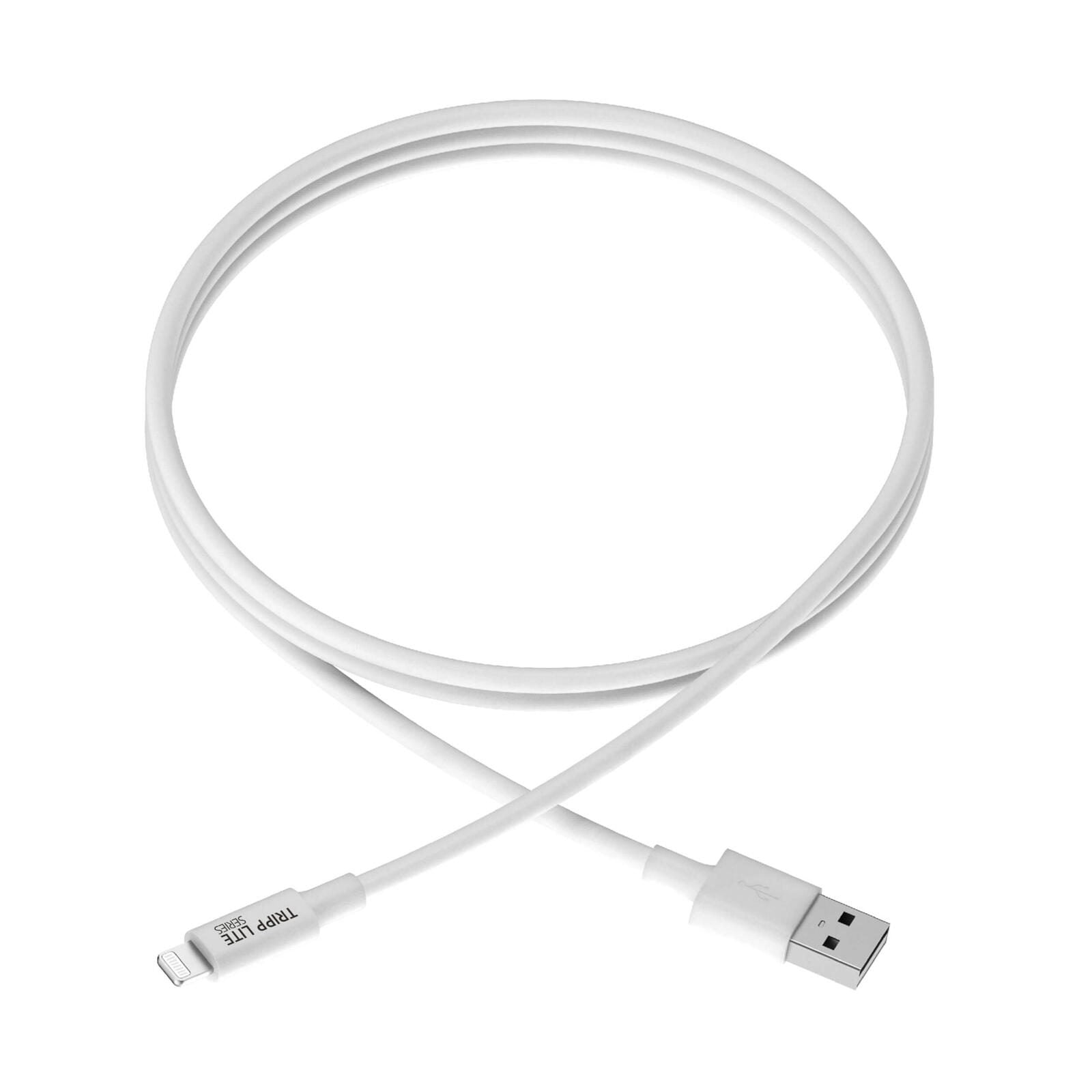 Eaton Tripp Lite Series USB-A zu Lightning Sync/Charge Kabel, MFi Certified - White, Stecker/Stecker, USB 2.0, 6 ft. (1.