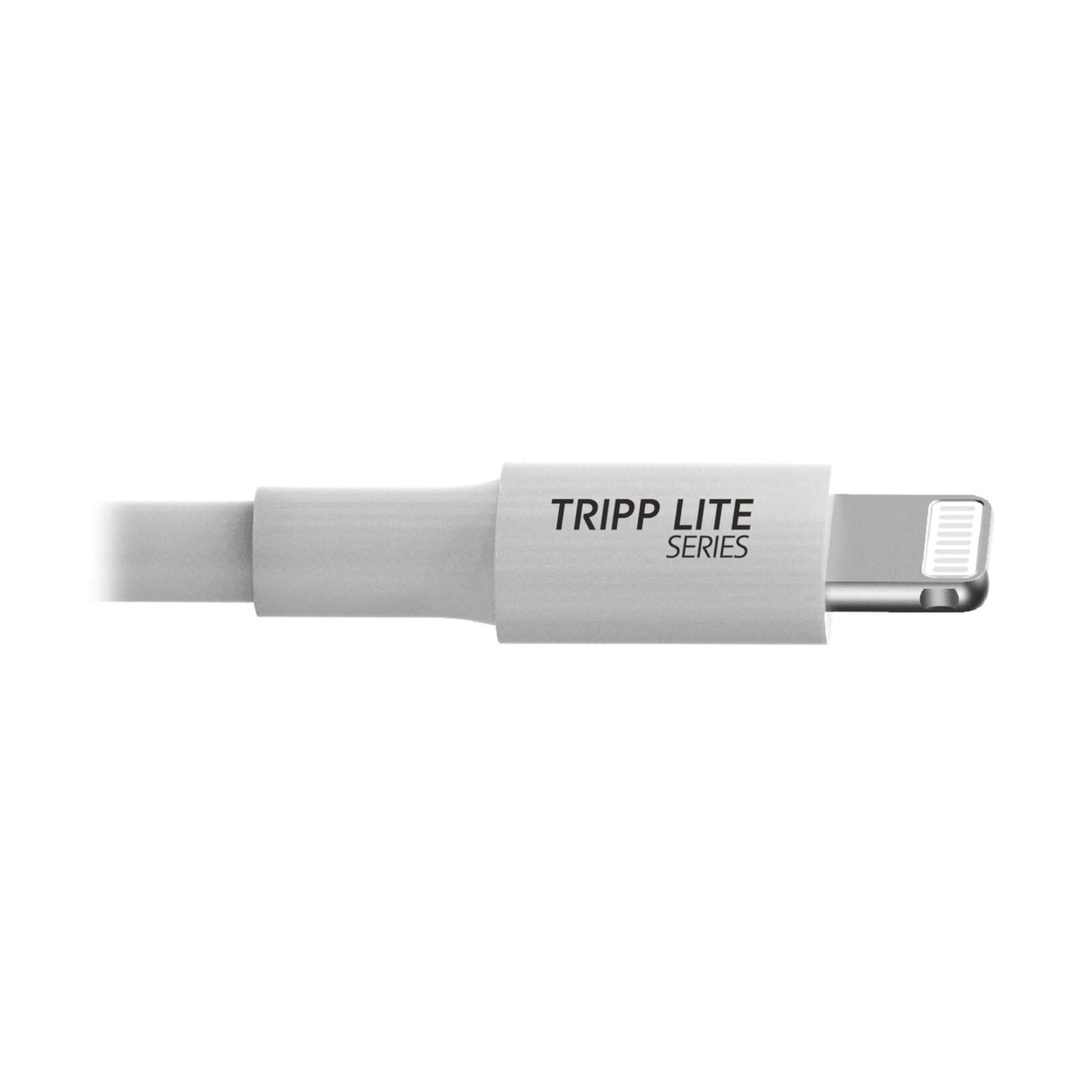 Eaton Tripp Lite Series USB-A zu Lightning Sync/Charge Kabel, MFi Certified - White, Stecker/Stecker, USB 2.0, 10 ft. (3