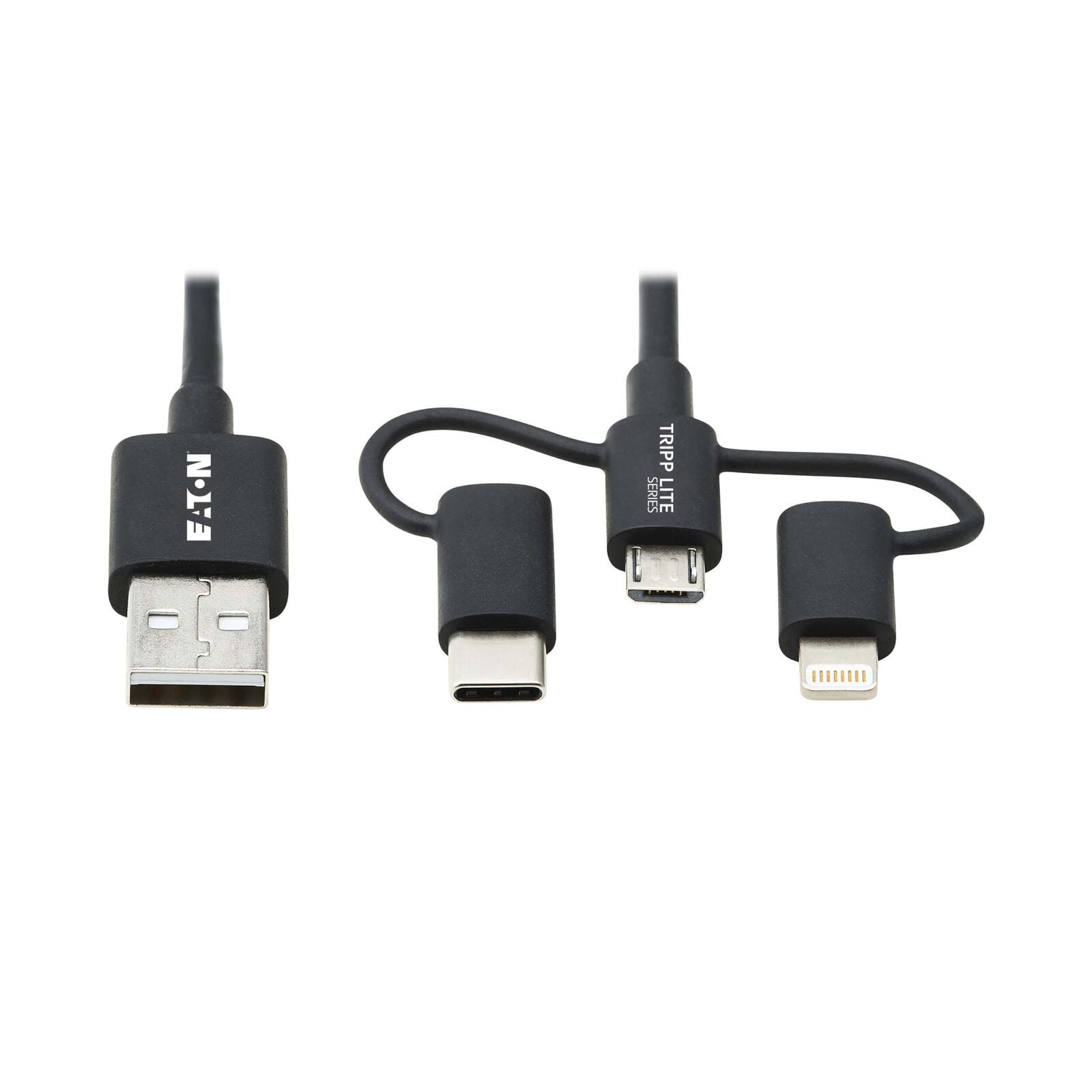 Eaton Tripp Lite Series Aufladekabel USB-A zu Lightning/ Micro USB-B/ USB-C (1.8m)