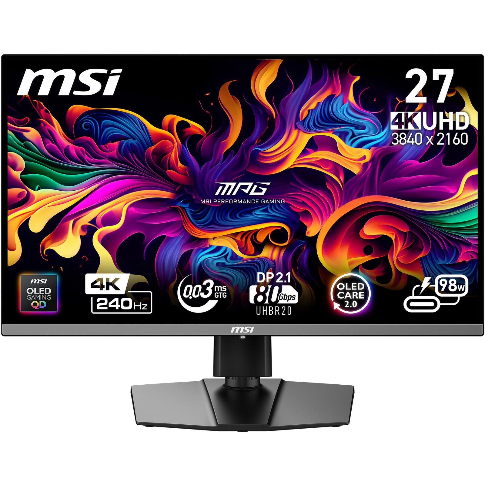 MSI MPG 272URXDE QD-OLED 4K Ultra HD Gaming Display 68,6 cm (27')