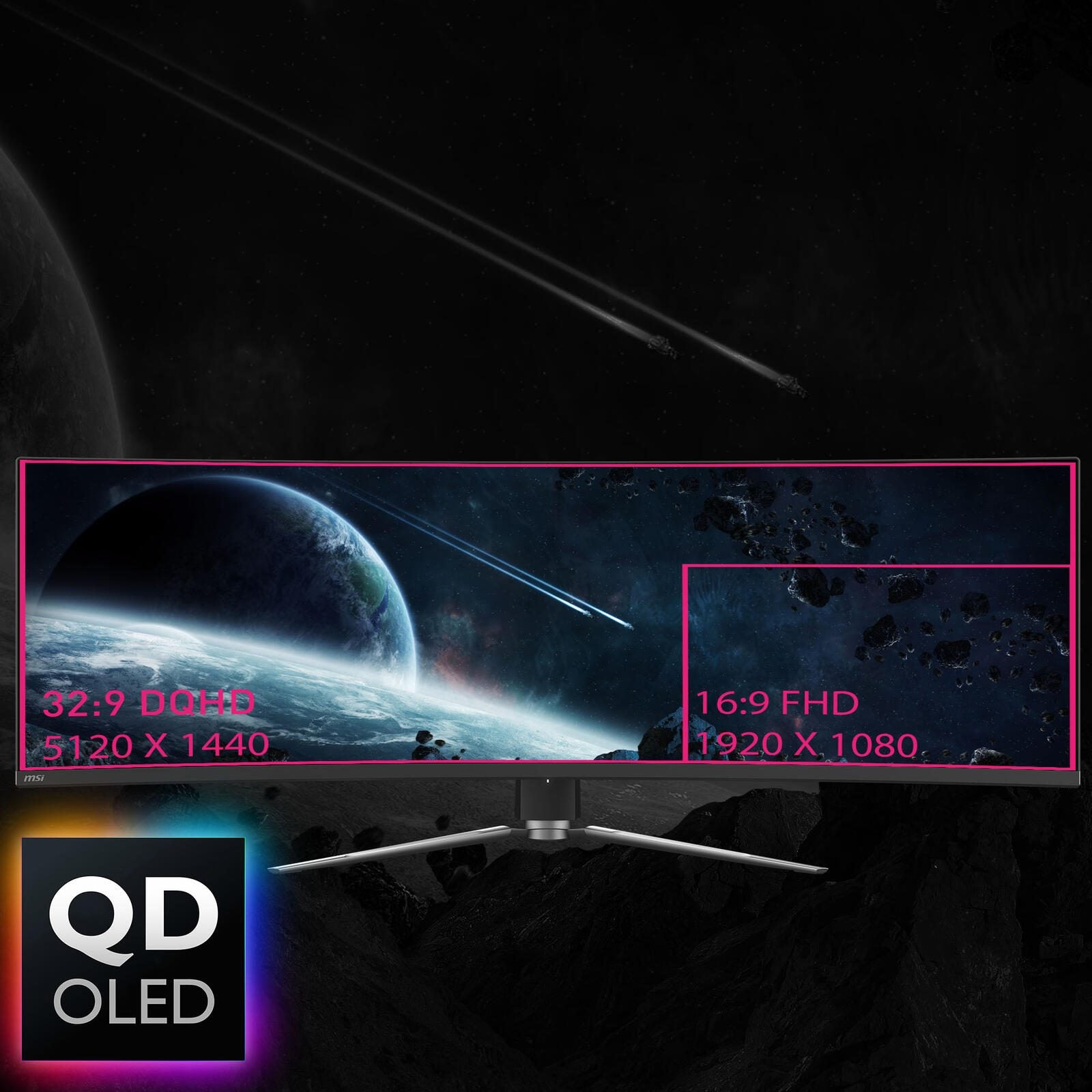 MSI MPG 491CQPXDE QD-OLED Dual QHD Curved Gaming Display 124,5 cm (49')