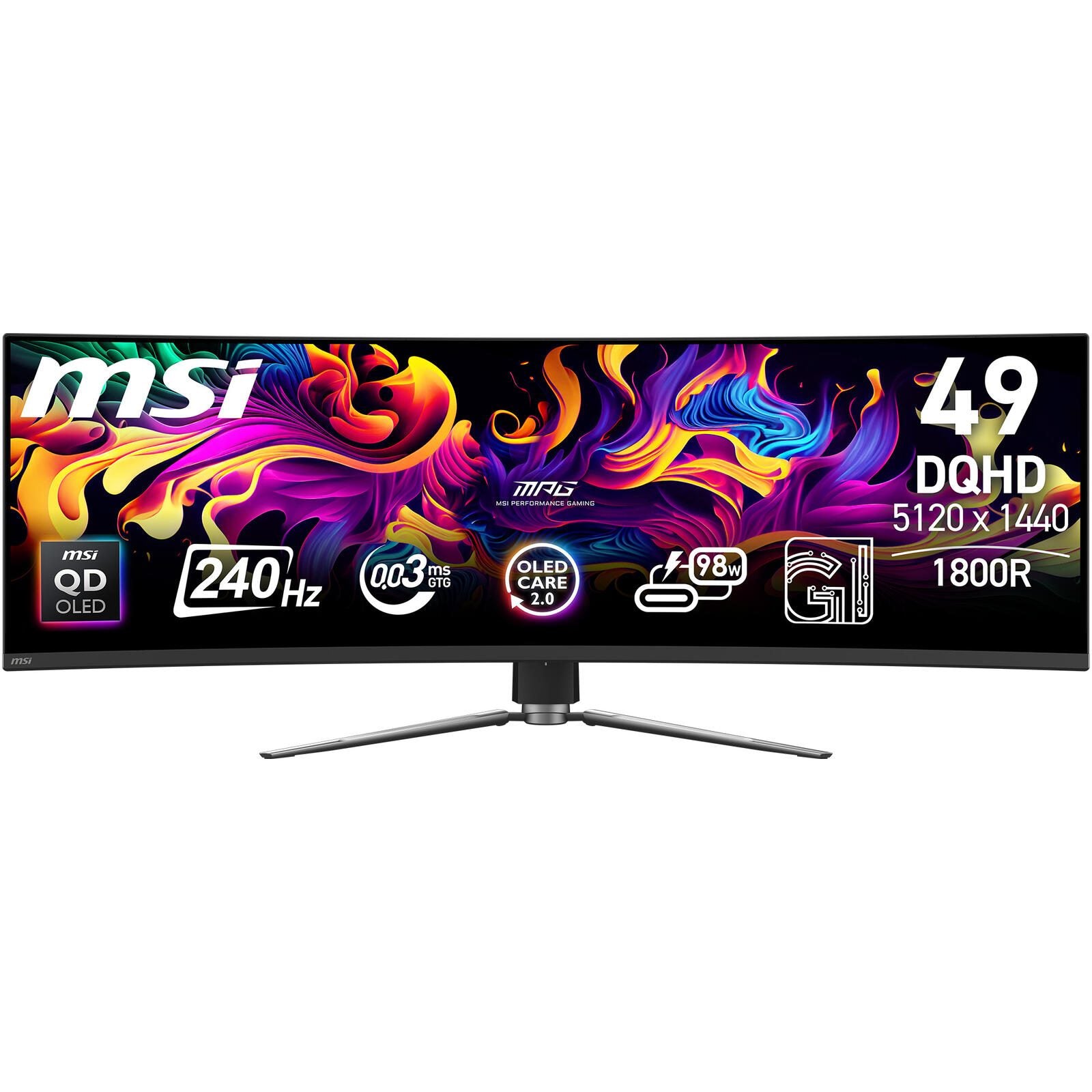 MSI MPG 491CQPXDE QD-OLED Dual QHD Curved Gaming Display 124,5 cm (49')