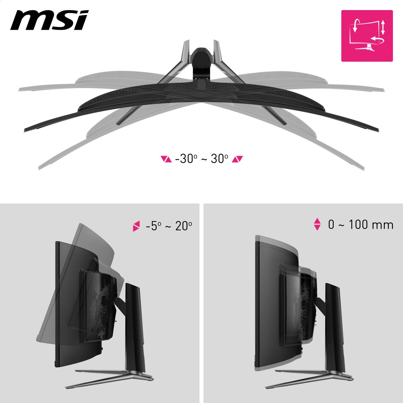 MSI MPG 491CQPXDE QD-OLED Dual QHD Curved Gaming Display 124,5 cm (49')
