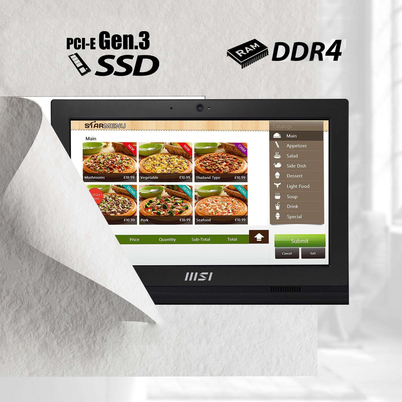 MSI PRO AP162T ADL-018XDE All-in-One-PC 40 cm (15,6') Schwarz