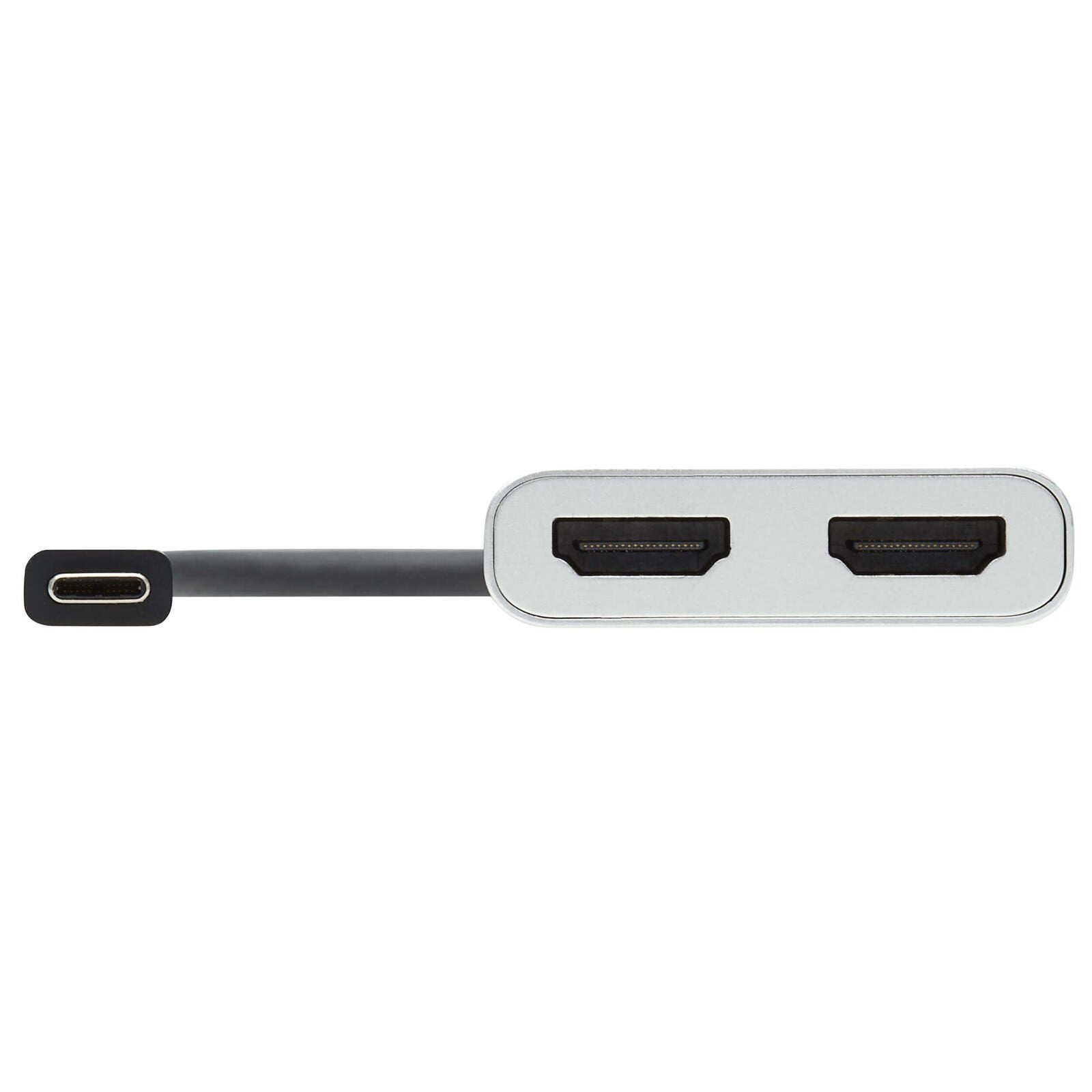 Eaton Tripp Lite Series Dual-Monizur Thunderbolt 3 zu HDMI Adapter (M/2xF) - 4K 60 Hz, 4:4:4, Silver