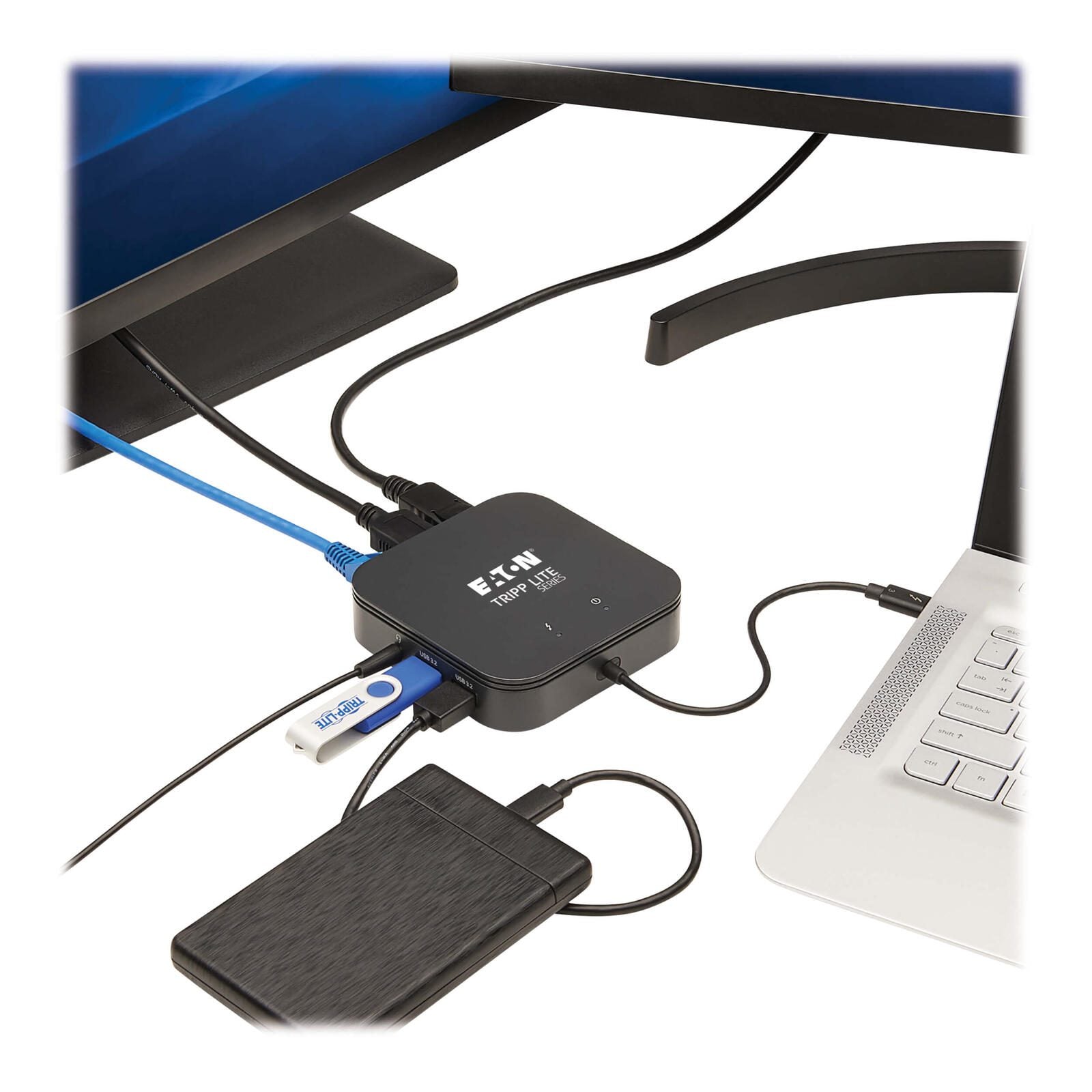 Eaton Tripp Lite Series Thunderbolt 3 Dual Monizur Docking Station - 8K/30Hz DisplayPort, 4K/60Hz HDMI, USB 3.2 Gen 2, G