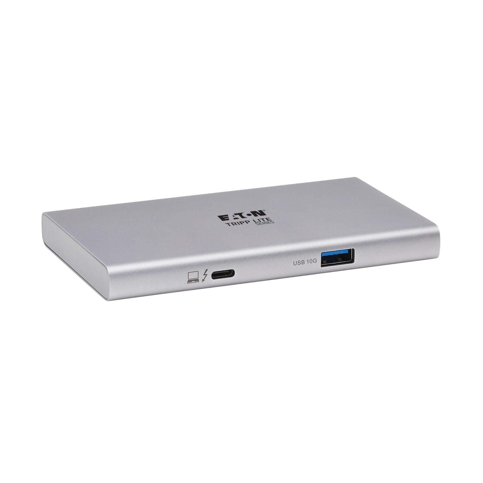 Eaton Tripp Lite Series 4-Port Thunderbolt 4 Hub - 8K, 2x 4K 60 Hz, USB 3.2 Gen 2, USB-A Port, 100W Charging, Gray