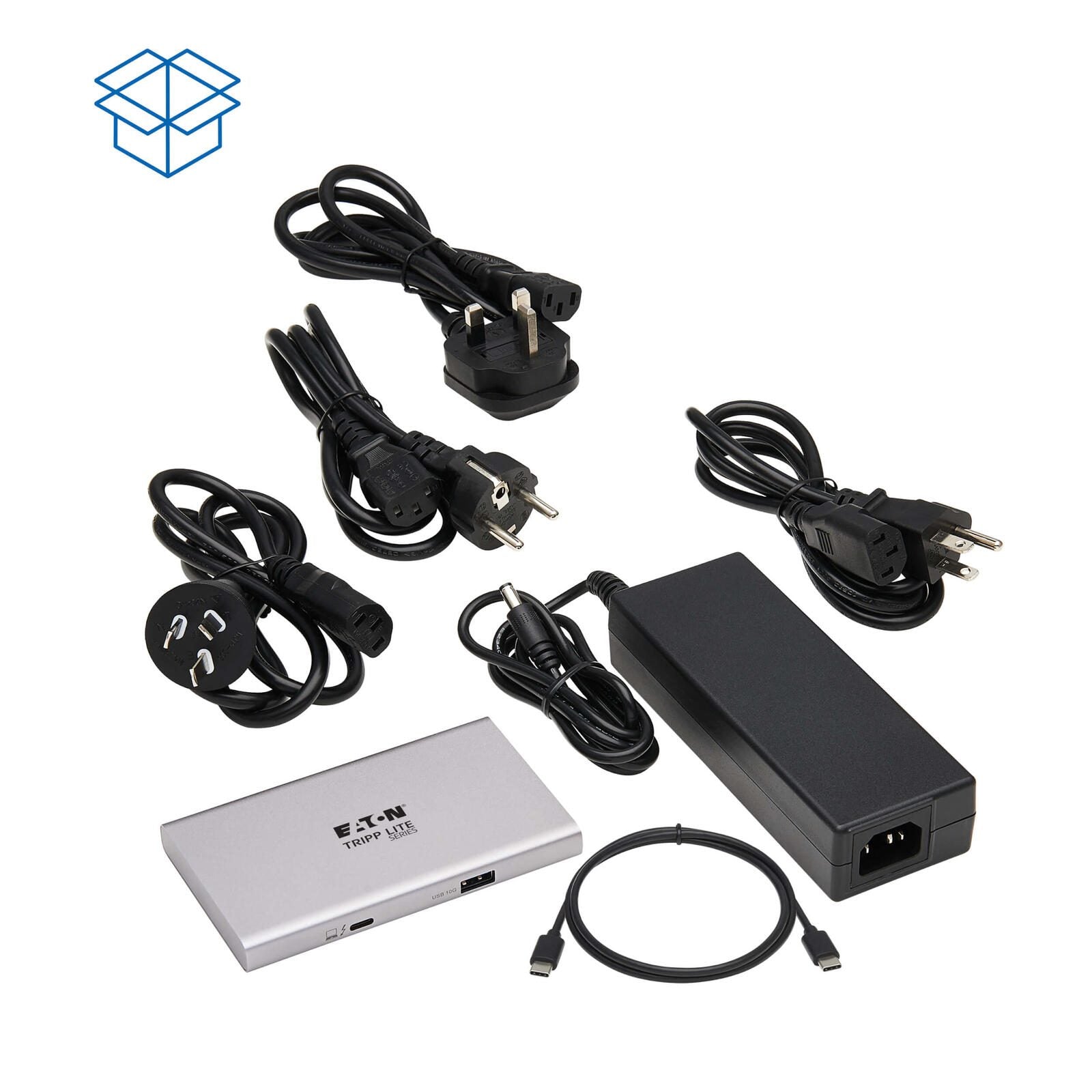 Eaton Tripp Lite Series 4-Port Thunderbolt 4 Hub - 8K, 2x 4K 60 Hz, USB 3.2 Gen 2, USB-A Port, 100W Charging, Gray