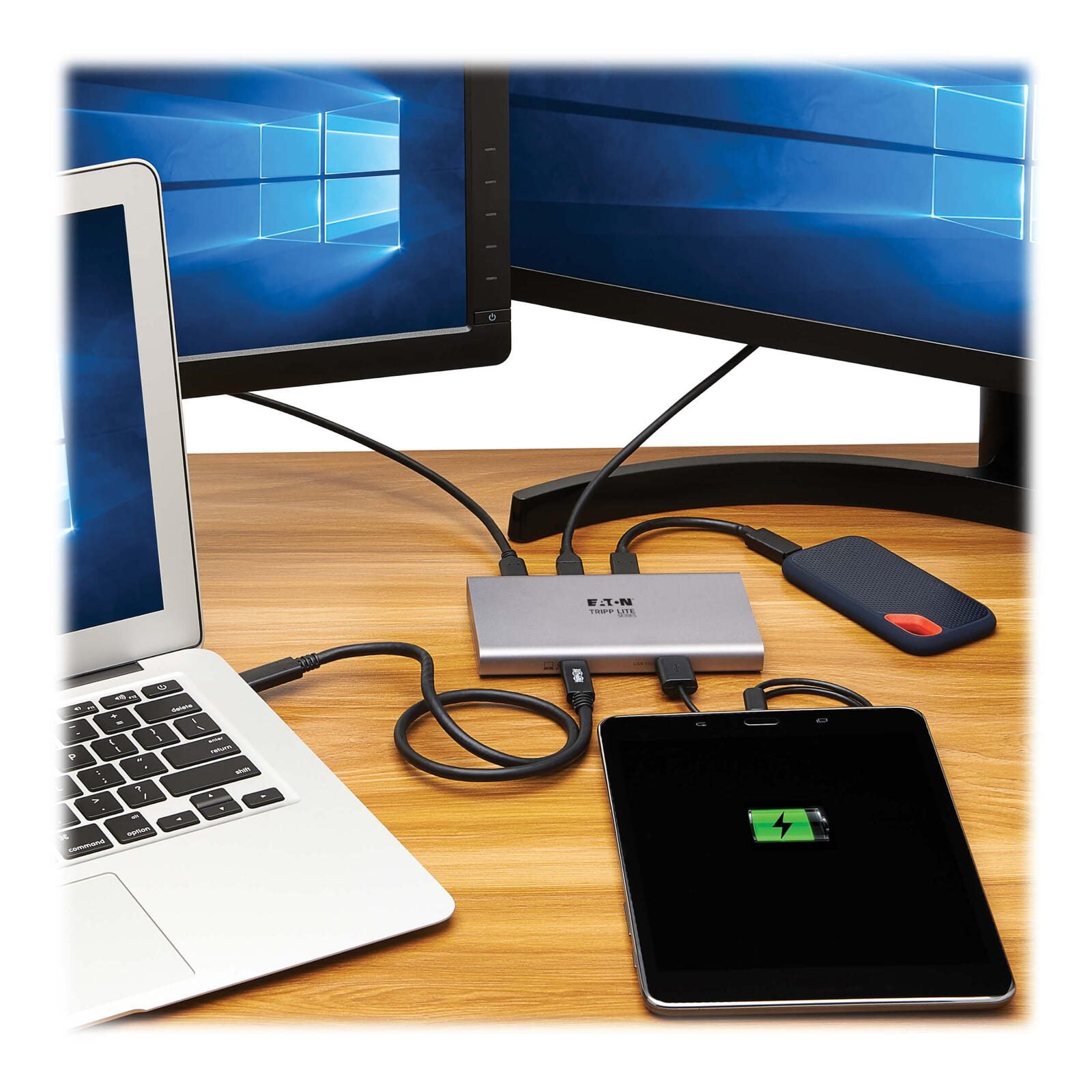 Eaton Tripp Lite Series 4-Port Thunderbolt 4 Hub - 8K, 2x 4K 60 Hz, USB 3.2 Gen 2, USB-A Port, 100W Charging, Gray