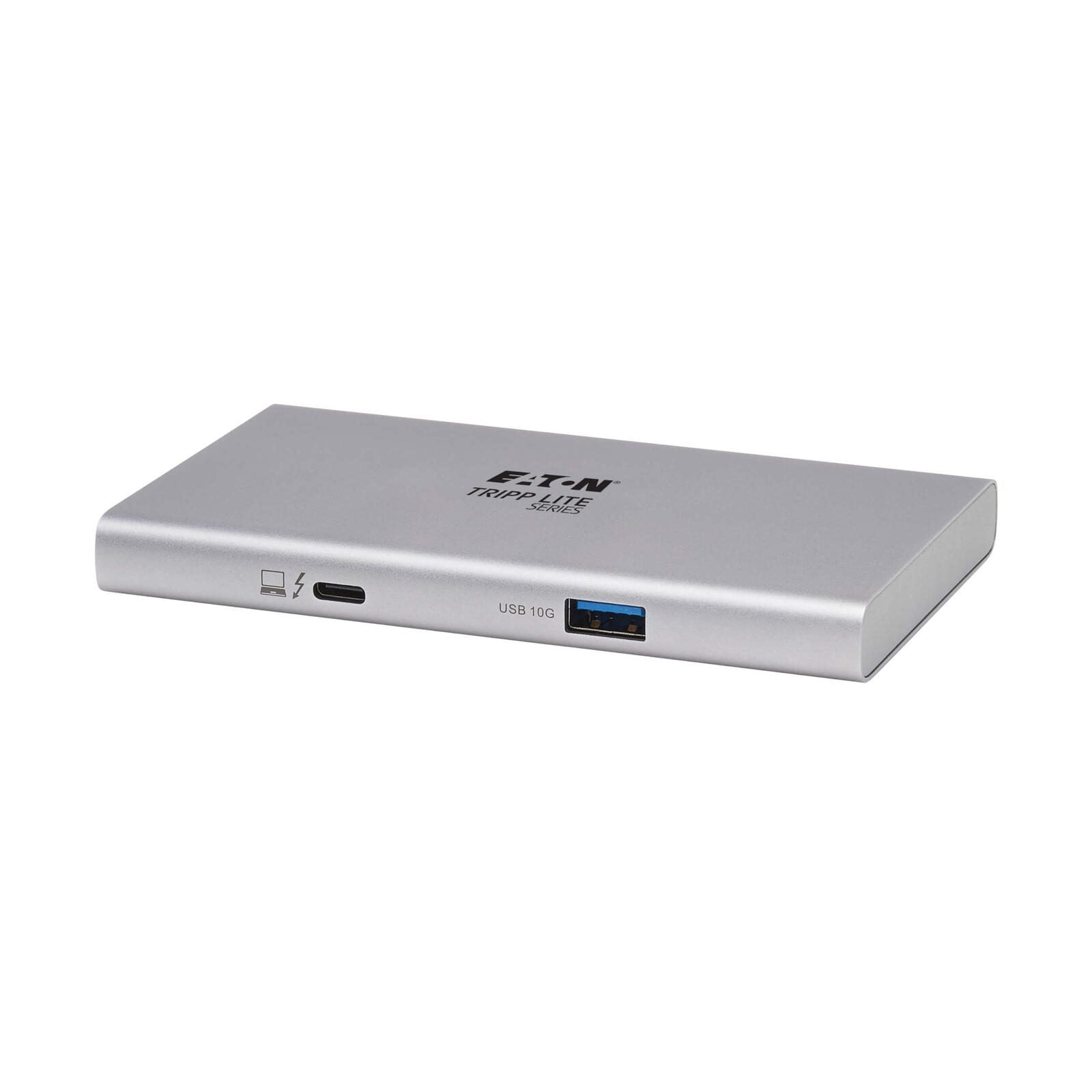 Eaton Tripp Lite Series 4-Port Thunderbolt 4 Hub - 8K, 2x 4K 60 Hz, USB 3.2 Gen 2, USB-A Port, 100W Charging, Gray