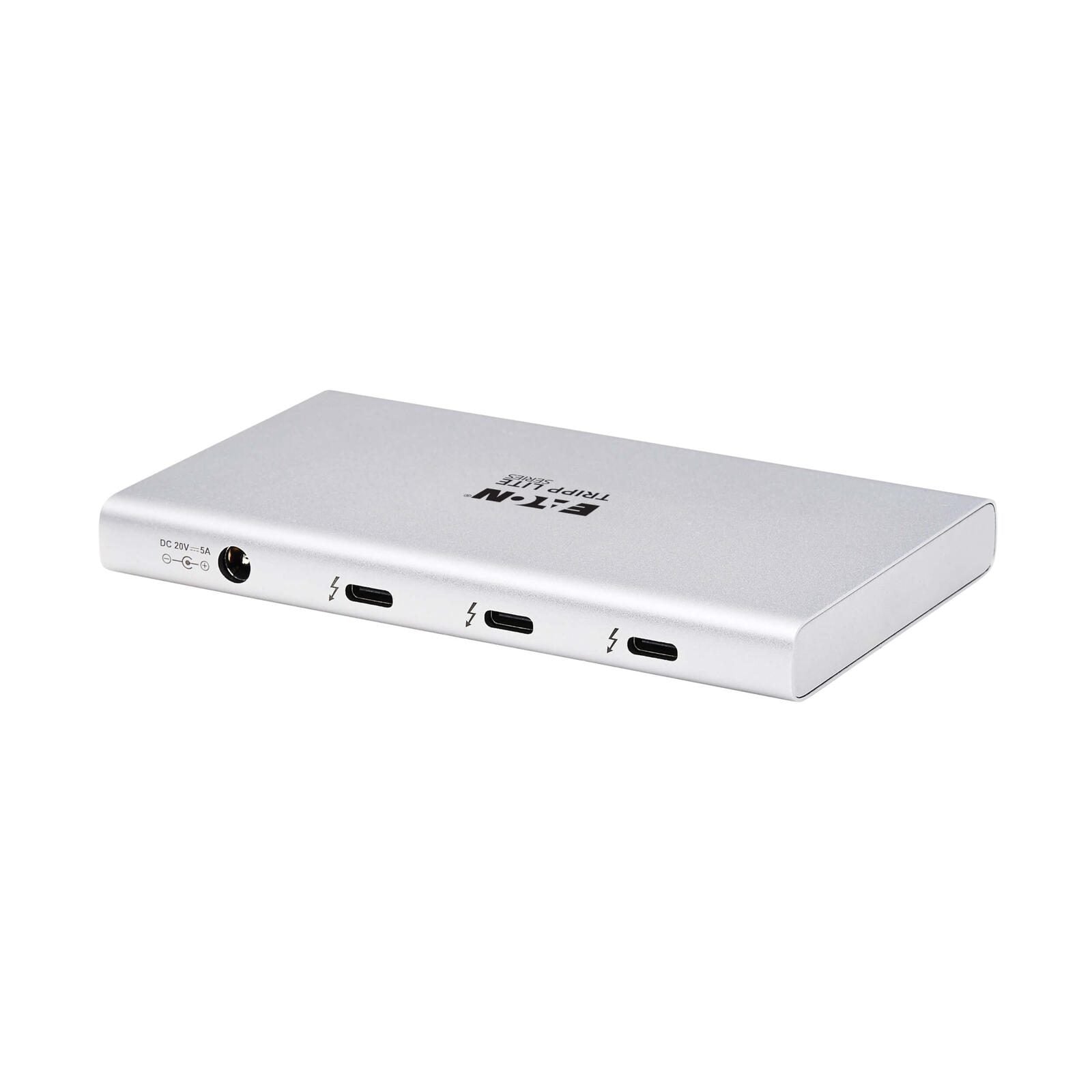 Eaton Tripp Lite Series 4-Port Thunderbolt 4 Hub - 8K, 2x 4K 60 Hz, USB 3.2 Gen 2, USB-A Port, 100W Charging, Gray