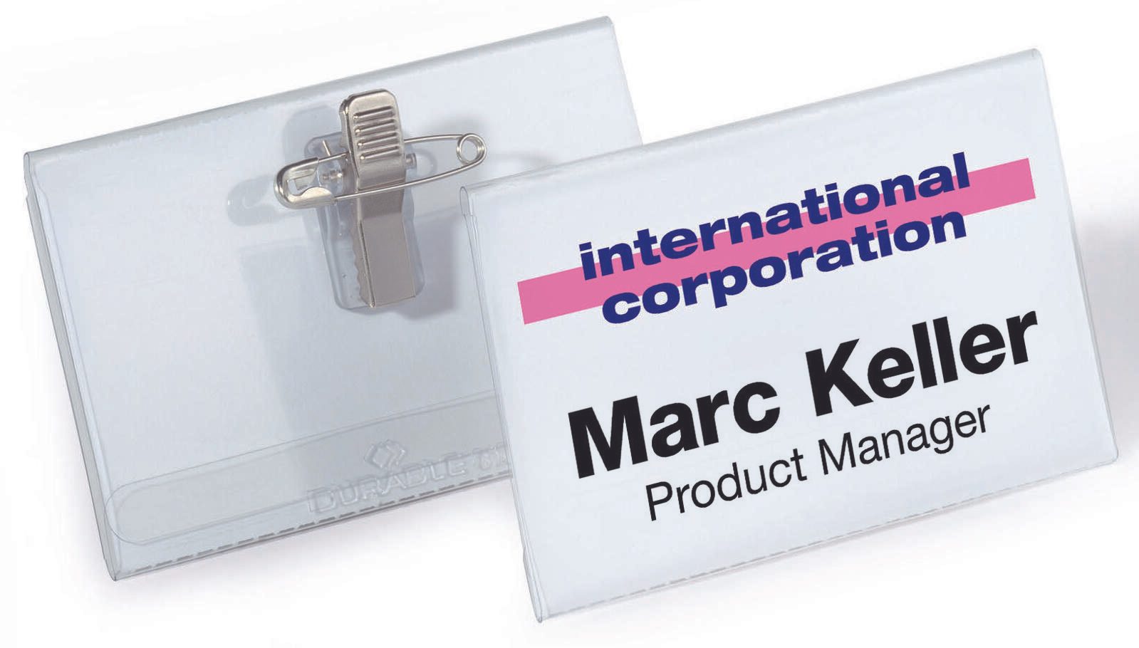 DURABLE Namensschilder transparent 7.5 cm x 4 cm