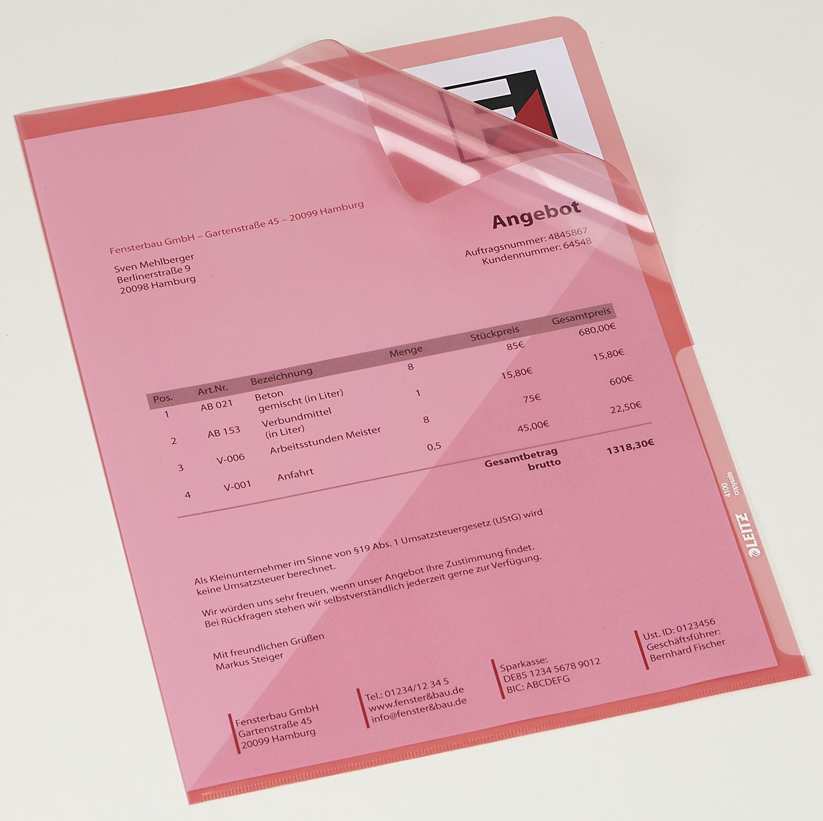 LEITZ Sichthüllen DIN A4 glatt 0.15 mm