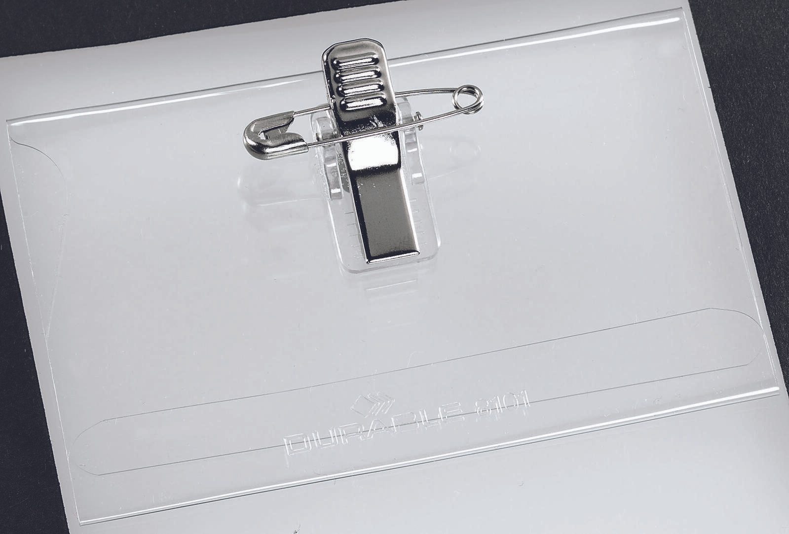 DURABLE Namensschilder transparent 9 cm x 5.4 cm