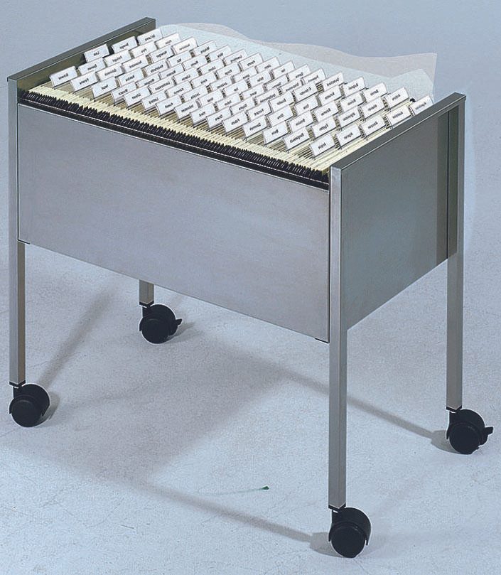 DURABLE Hängemappenwagen Längs-Registratur silber für bis zu 80 Hängemappen