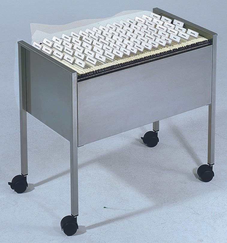 DURABLE Hängemappenwagen Längs-Registratur silber für bis zu 80 Hängemappen