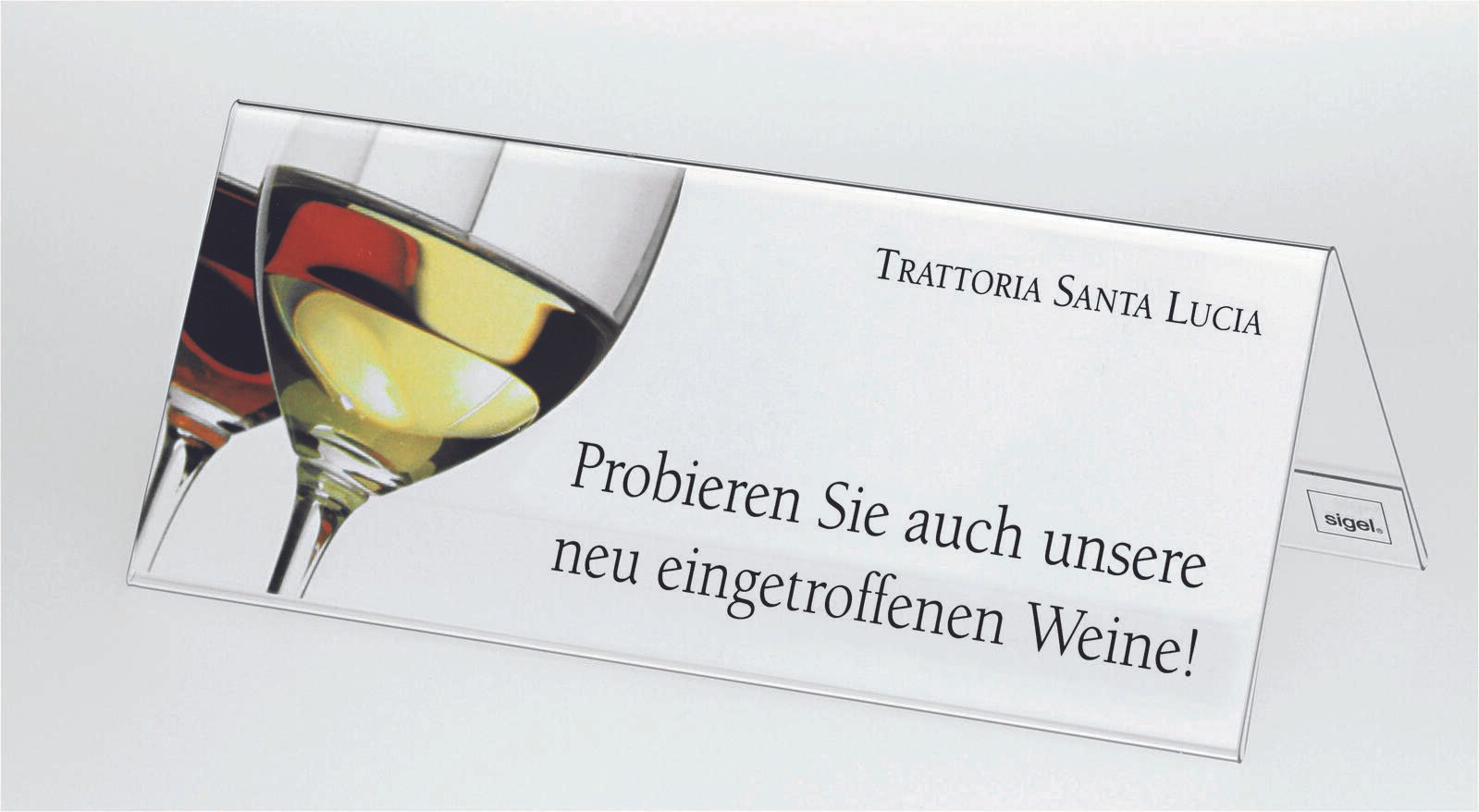 SIGEL in Dachform Tischaufsteller 24,0 x 9,0 cm