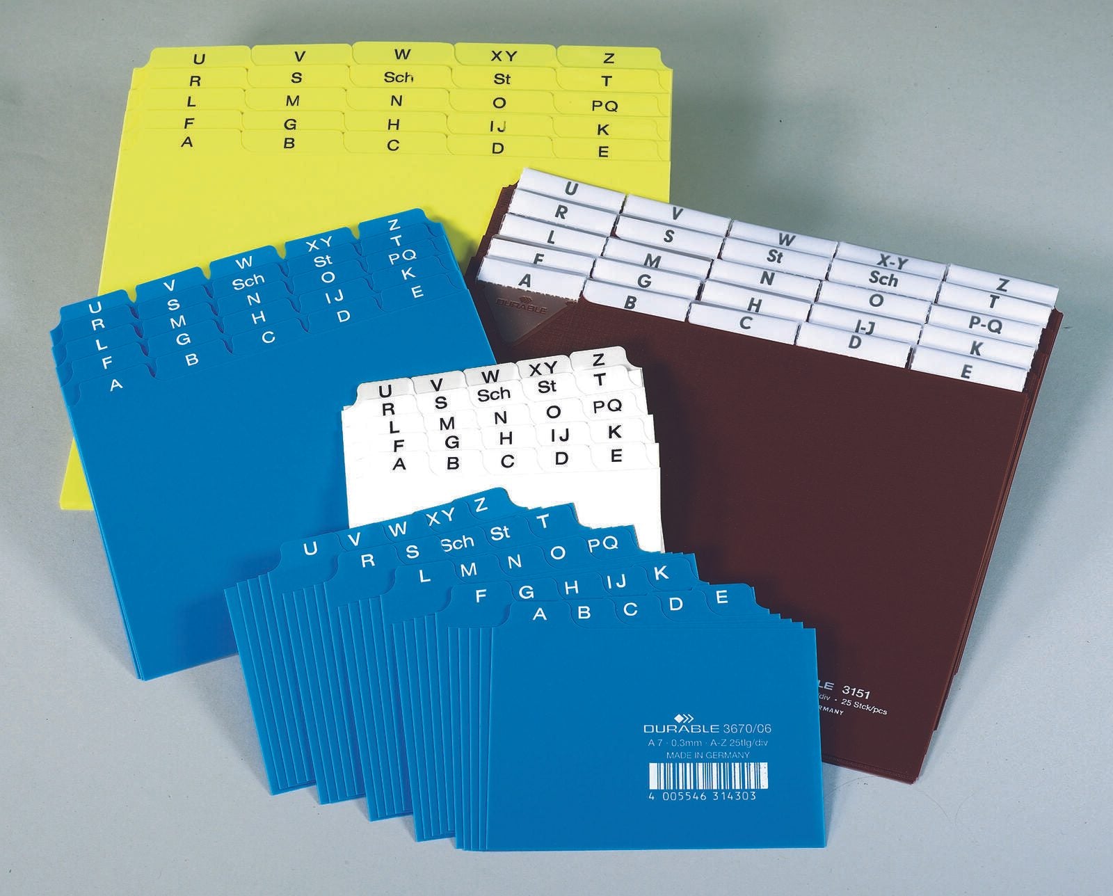 DURABLE Karteikartenregister A-Z gelb für DIN-A7-Karteikästen