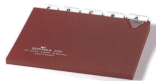 DURABLE Karteikartenregister A-Z, blanko, Jan.-Dez., 0-31 braun für DIN-A6-Karteikästen