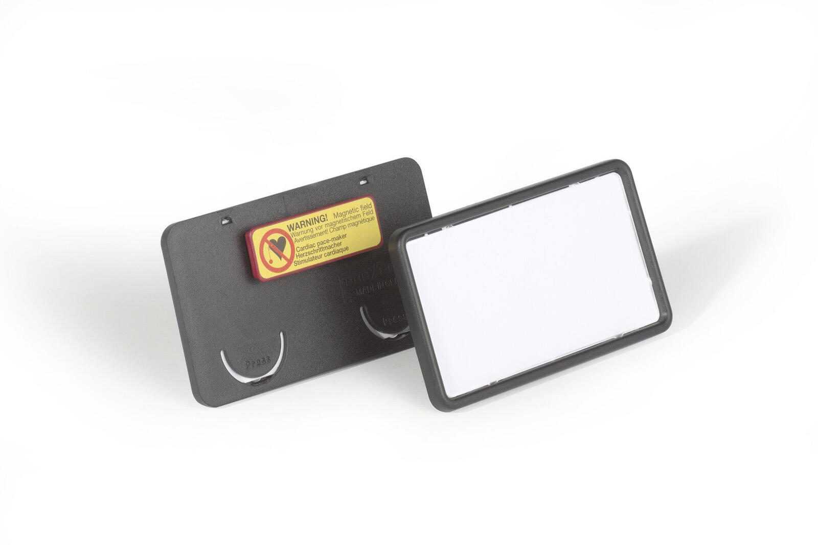 DURABLE Clip-Card Namensschilder grau 7.5 cm x 4 cm