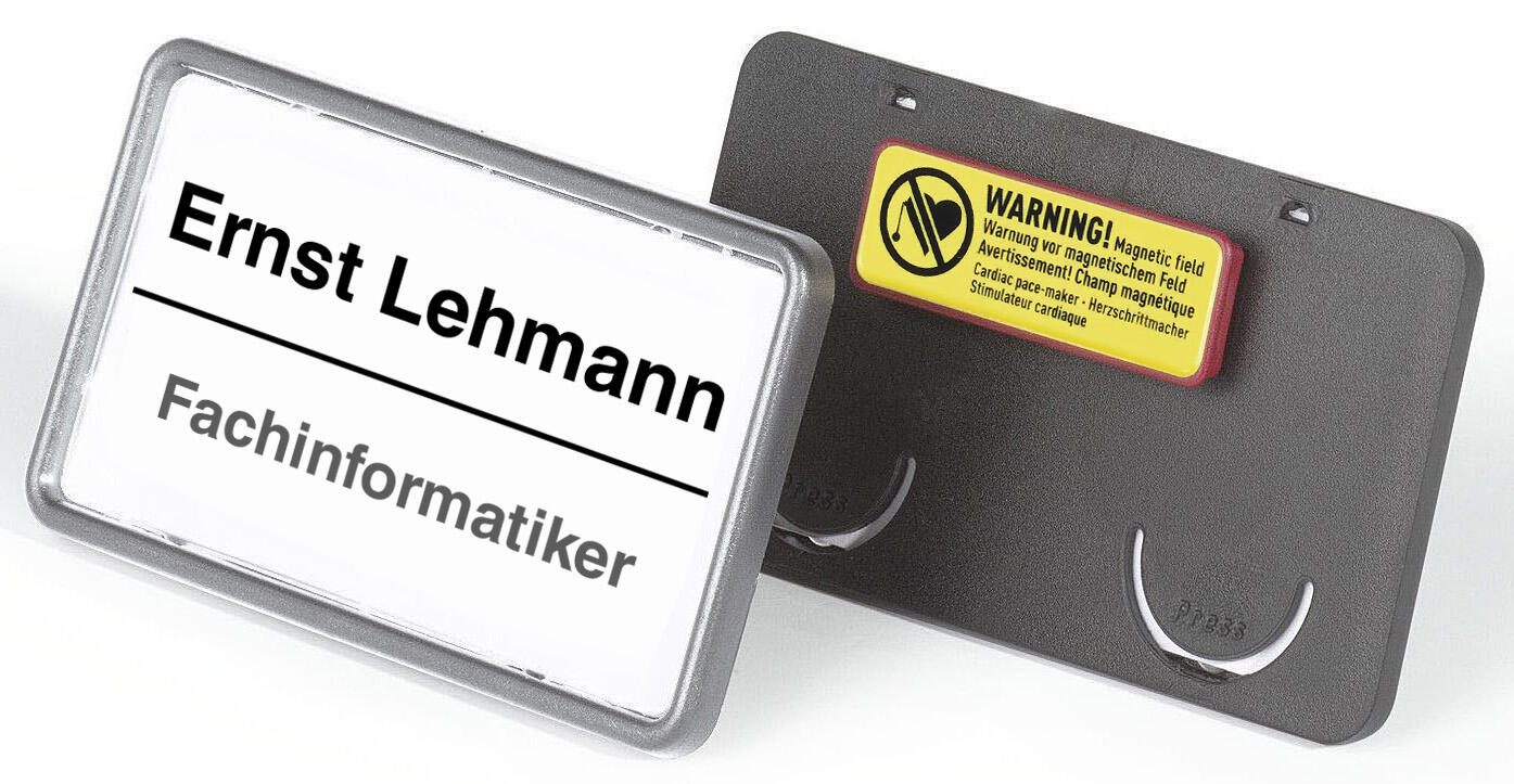 DURABLE Clip-Card Namensschilder grau 7.5 cm x 4 cm