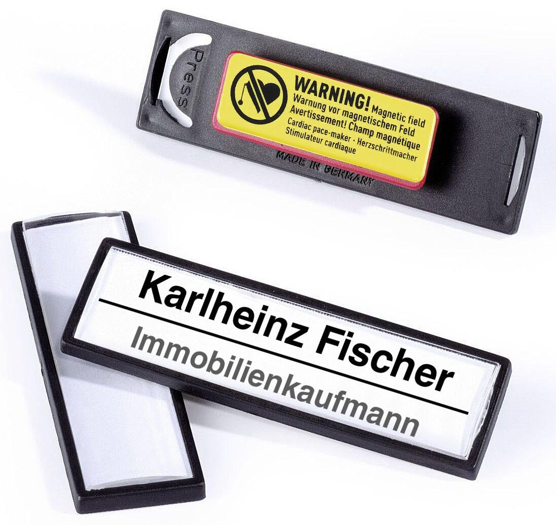 DURABLE Clip Card Namensschilder schwarz 6.7 cm x 1.7 cm